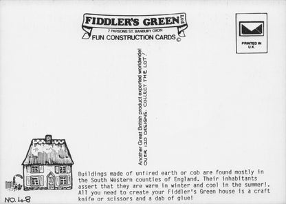 Mud Cottage Rare Novelty Vintage Paper Model Craft Construction Postcard