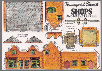 Old Chemist Newsagent Market Cross Shops Novelty Paper Model Crafts Postcard