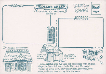 Post Office Phone Box Pillar Van Transport Novelty Paper Model Crafts Postcard