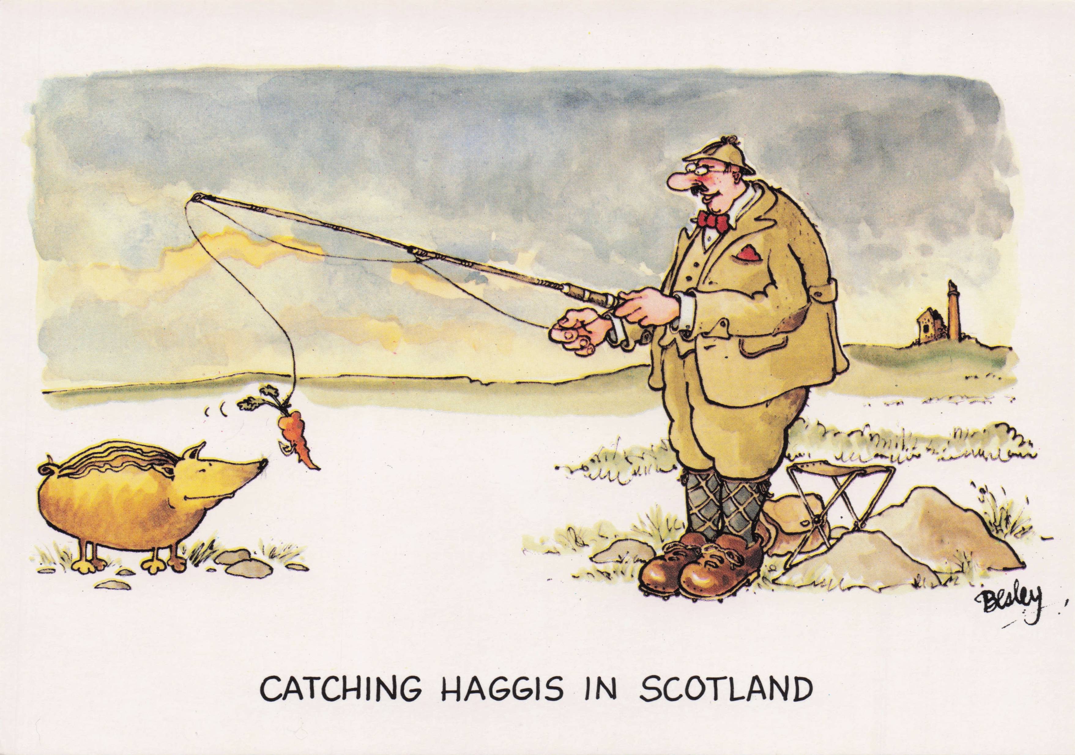 Scotland Traffic Jam Disaster Convoy Highlands Comic Scottish Postcard