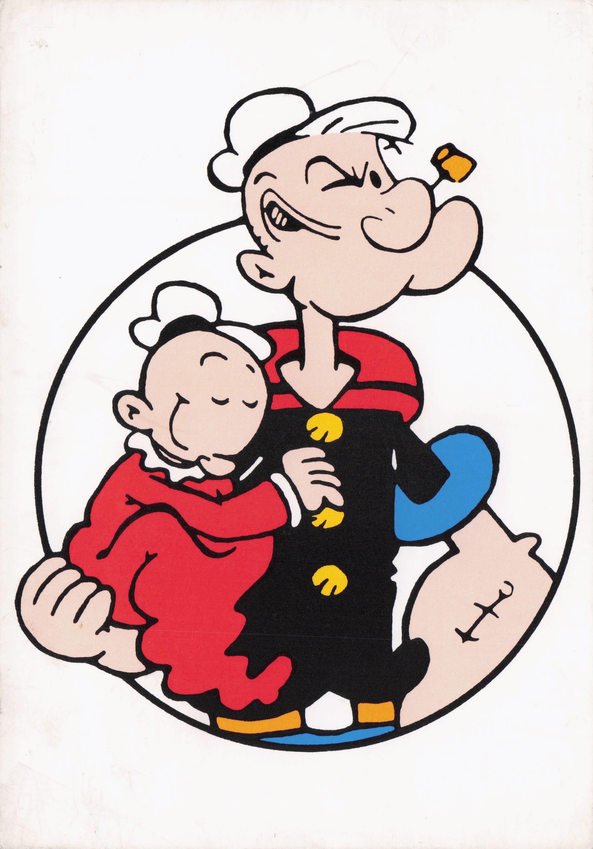 Popeye The Sailor Man With Junior Boy Child Cartoon Comic Postcard