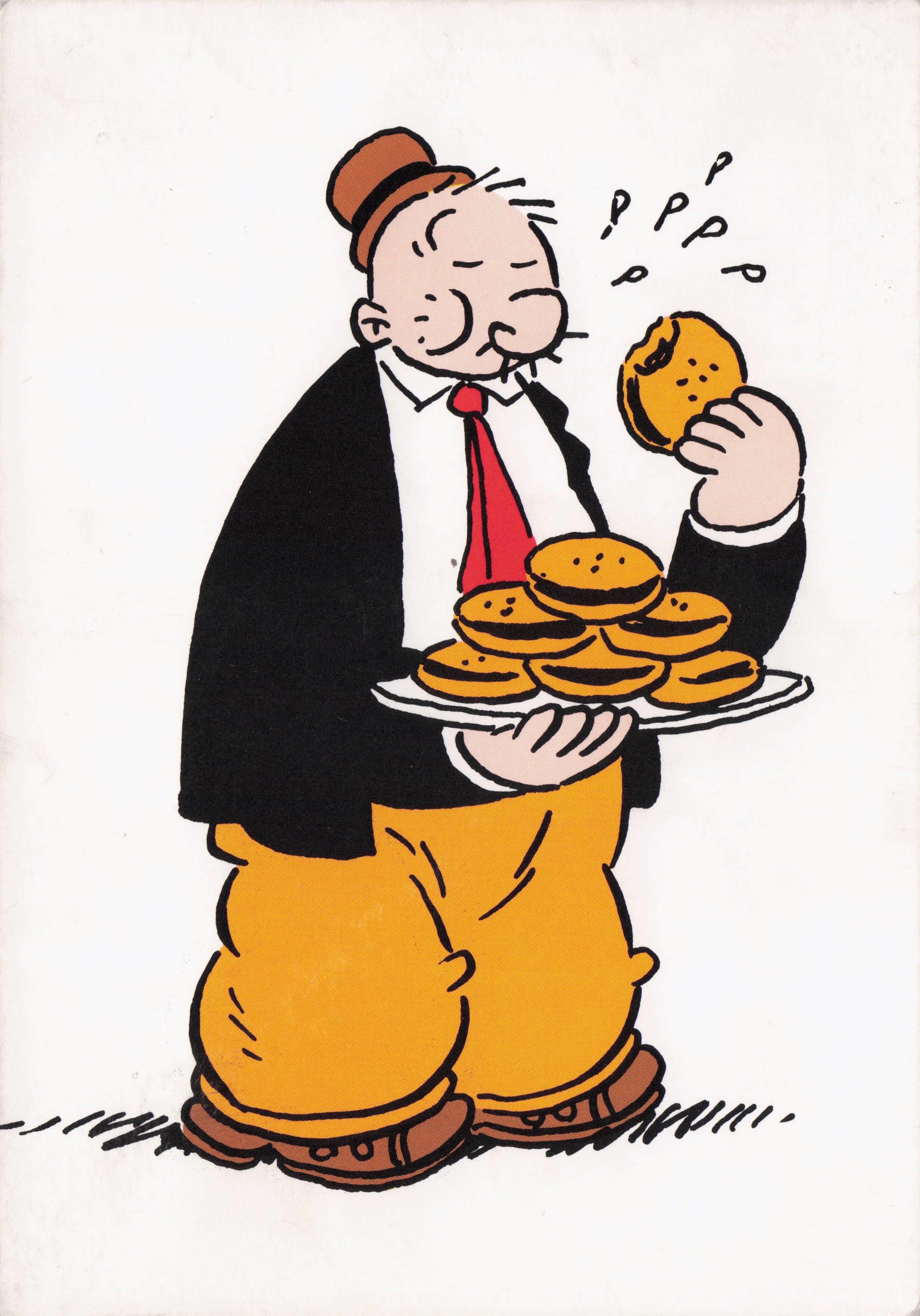 J Wellington Wimpy Popeye The Sailor Man Cartoon Burger Friend Rare Postcard