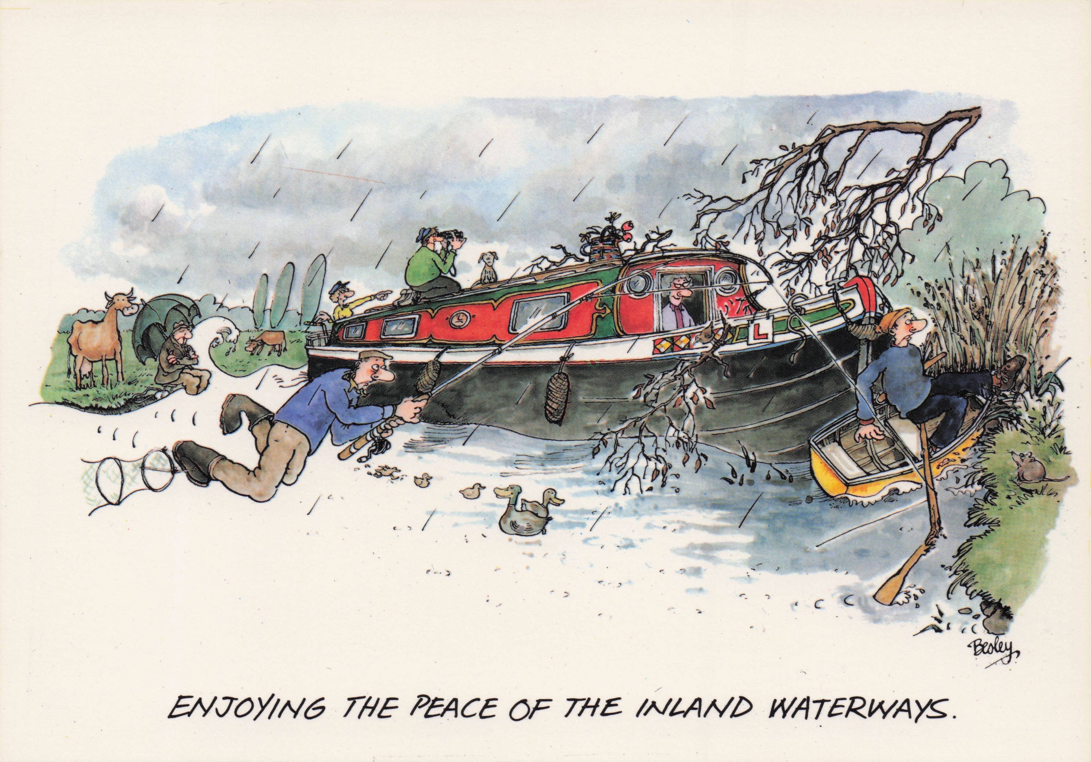 Disaster Boat Trip Holiday From Hell Sinking Ship Sinking Comic Postcard