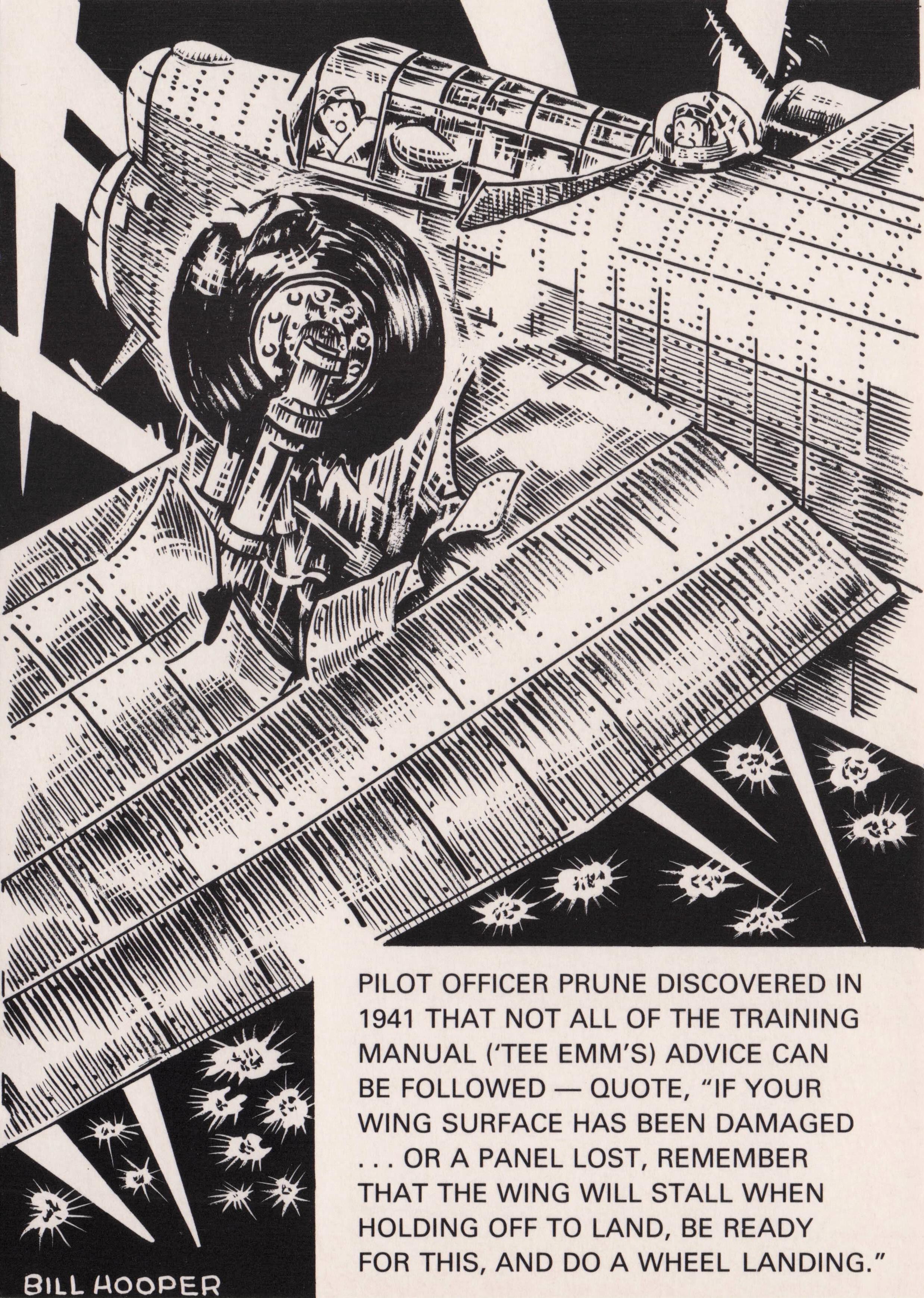 Officer Percy Prune RAF Plane Landing Military War WW2 Pilot Comic Postcard