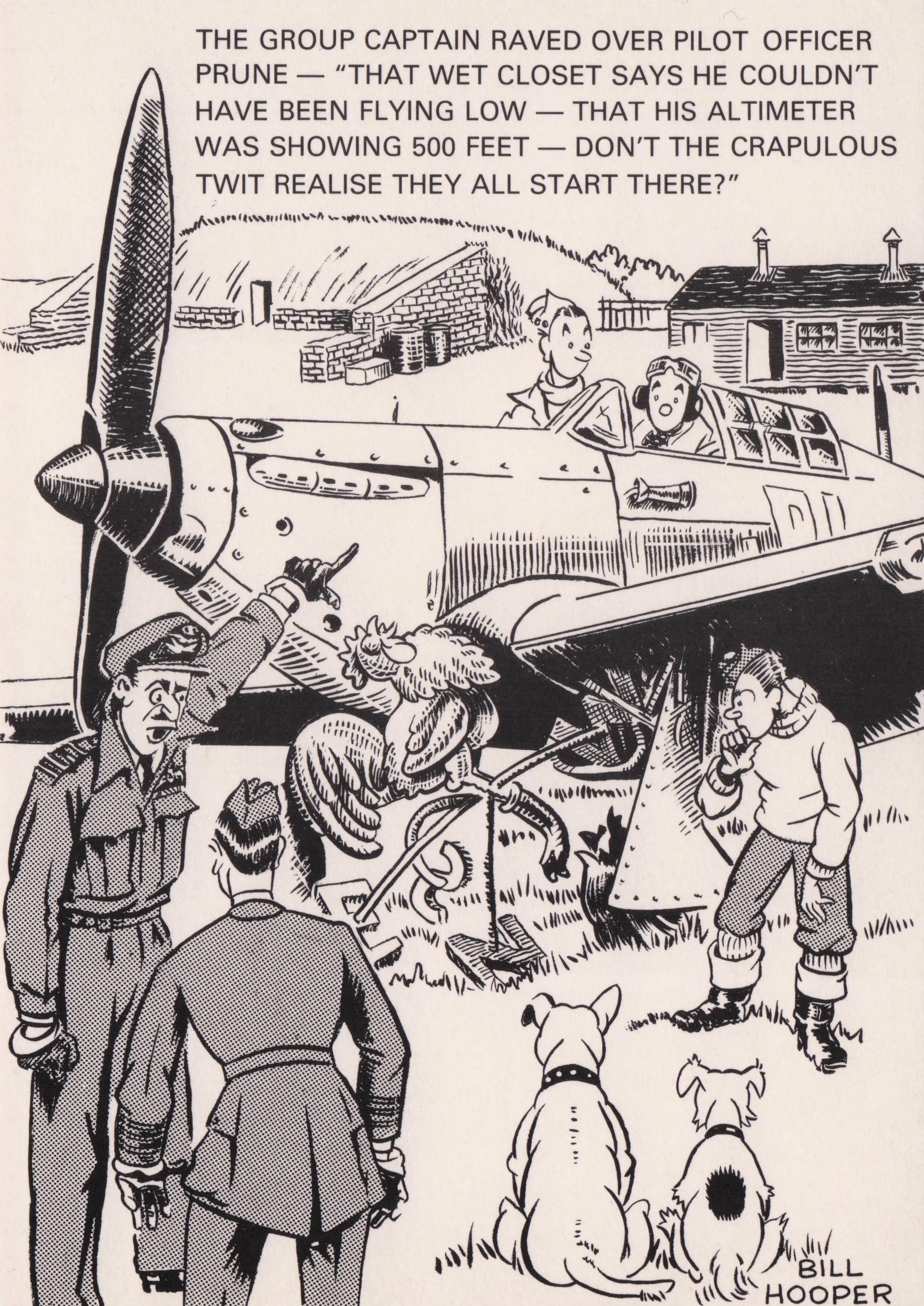 Officer Percy Prune RAF Flying Plane Low Military War WW2 Pilot Comic Postcard