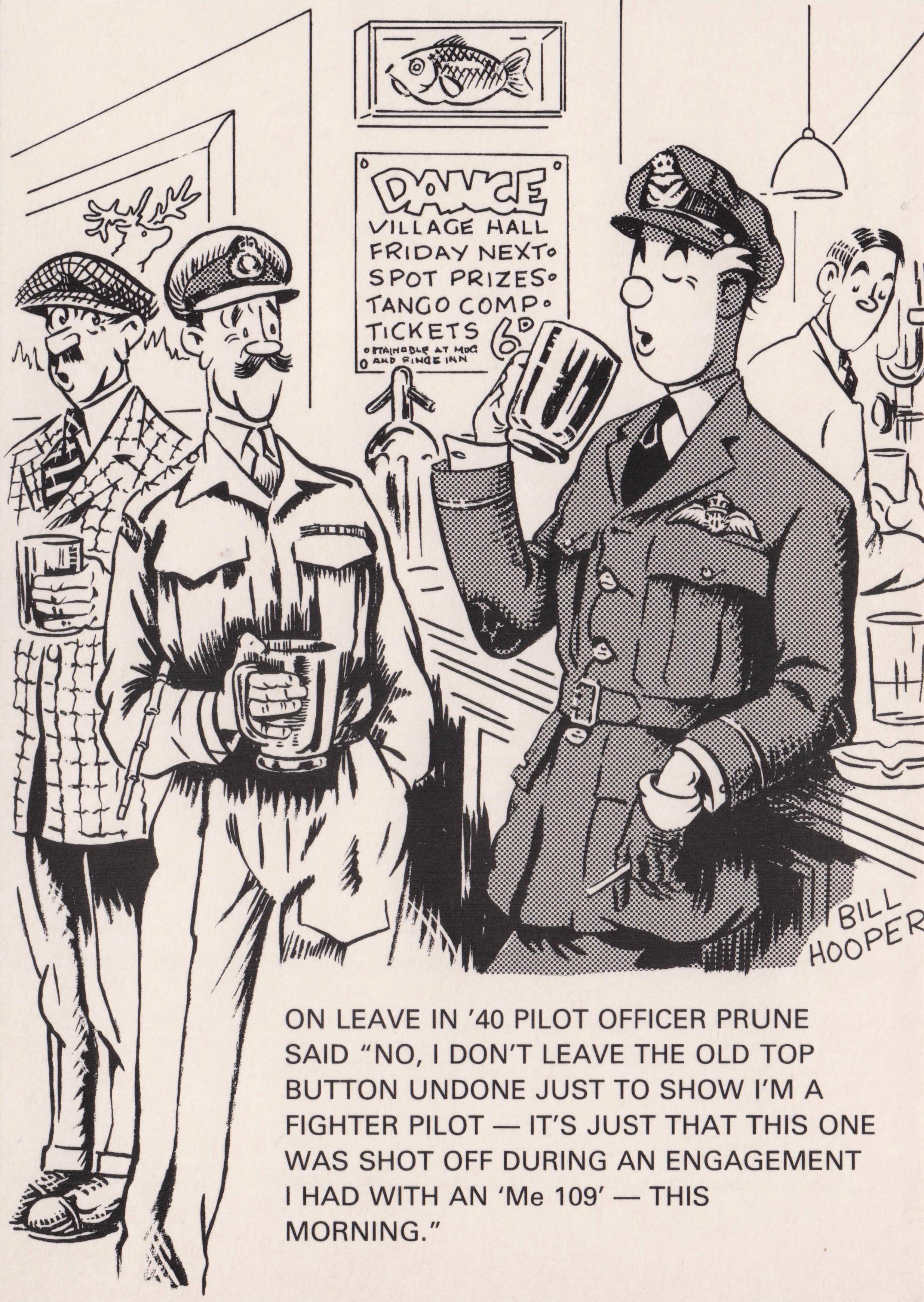 Officer Percy Prune RAF Battle Of Britain Holiday War WW2 Pilot Comic Postcard
