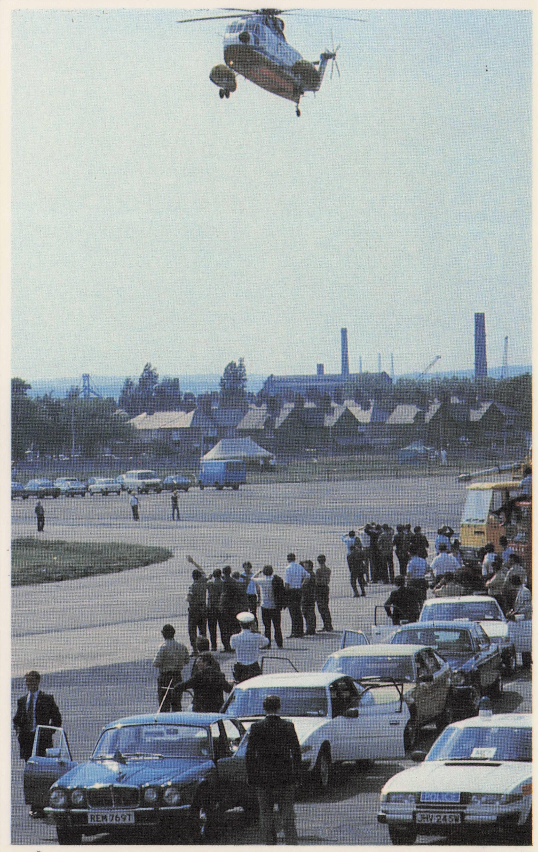 Liverpool Mersey Helicopter Landing Pope John Paul II 1982 UK Visit Postcard
