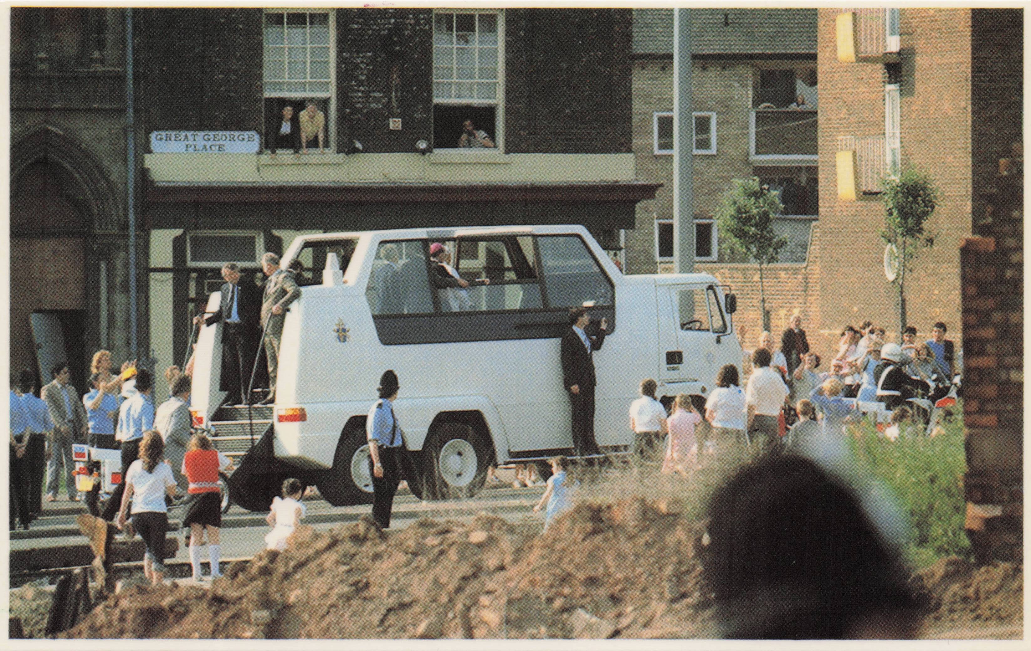 Liverpool Security Transport Vehicle Pope John Paul II 1982 UK Visit Postcard