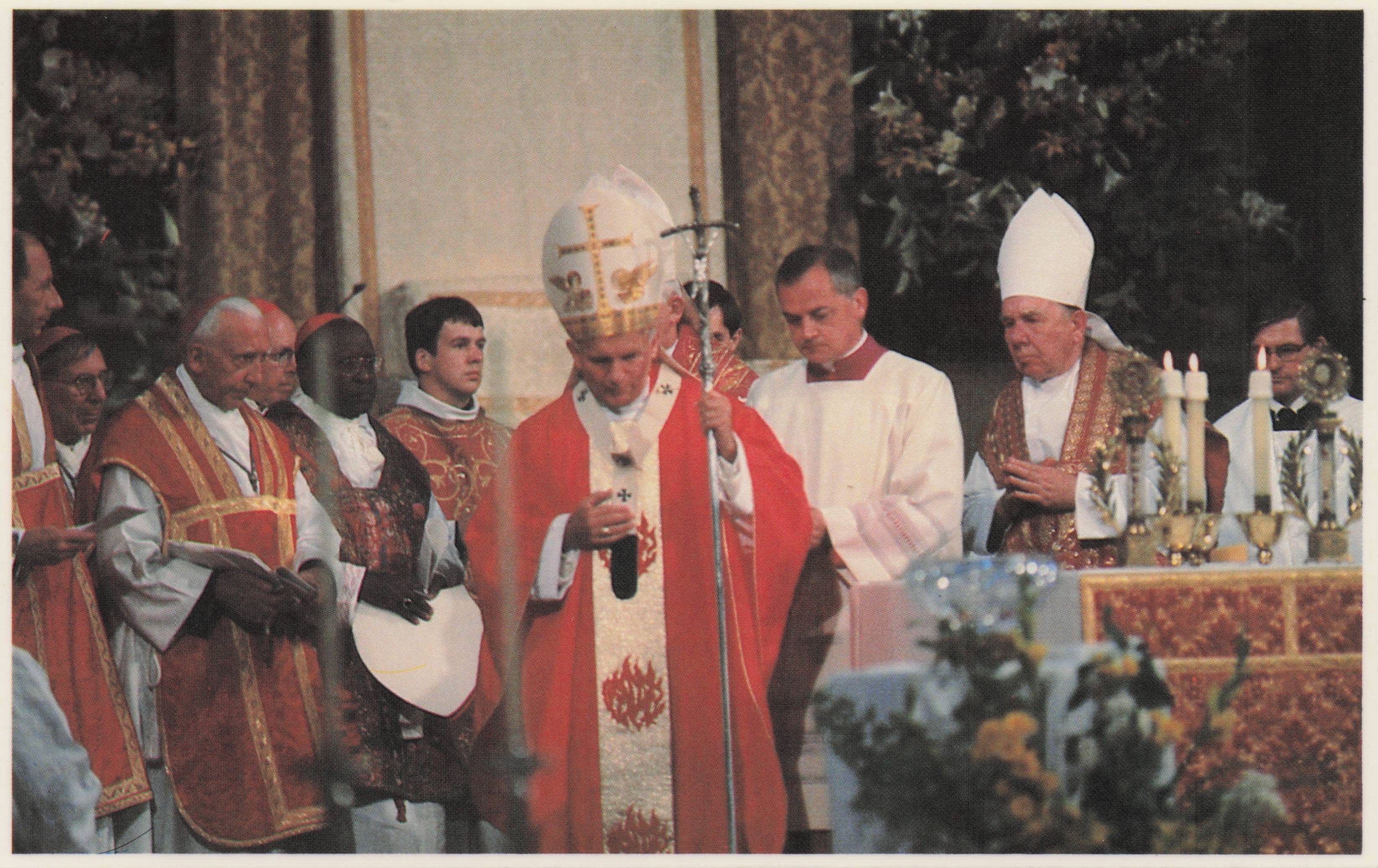 Westminster London Cathedral Throne Pope John Paul II 1982 UK Visit Postcard