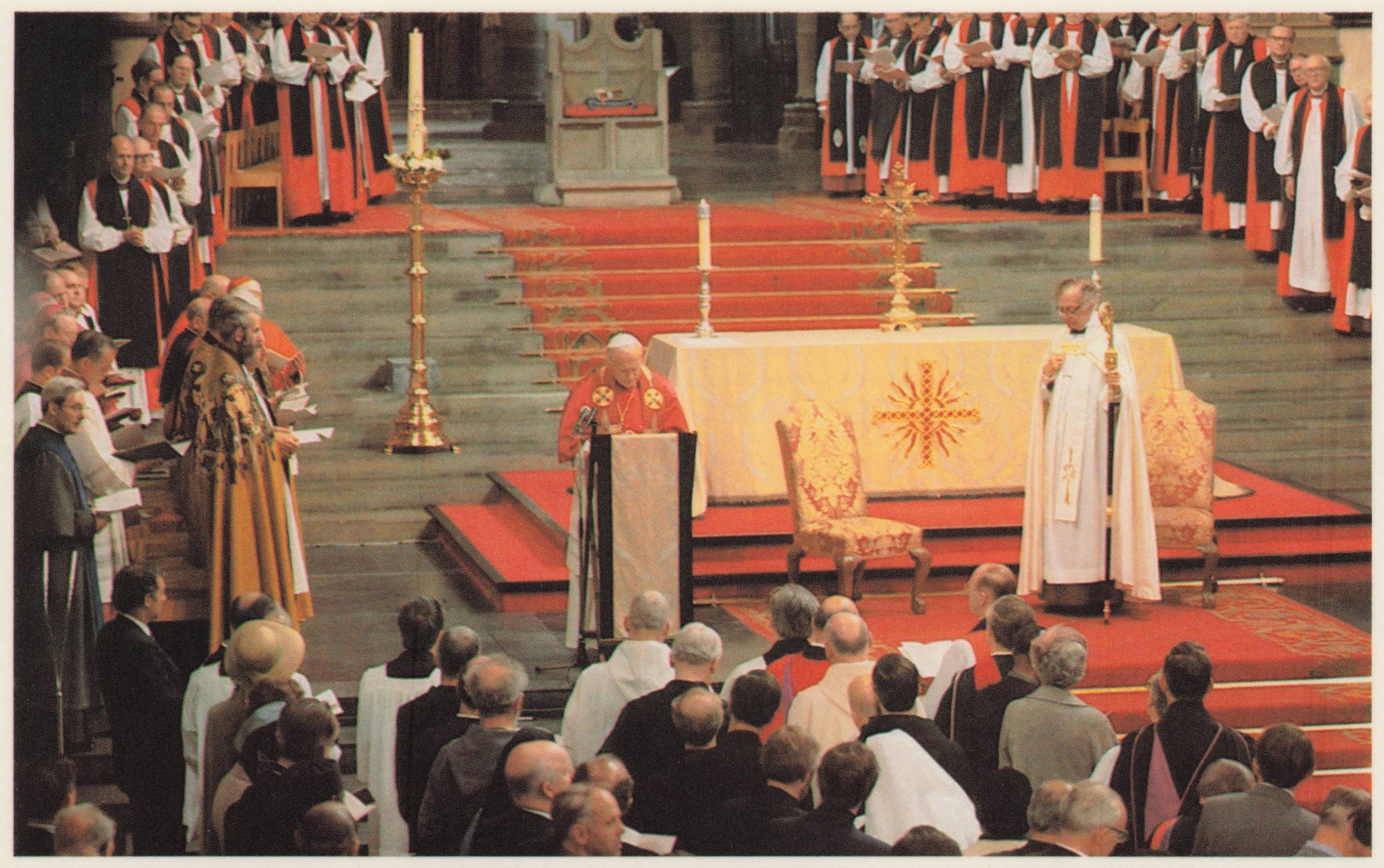 Canterbury Cathedral Catholic Anglican Gospels Pope John Paul II 1982 Papal Visit