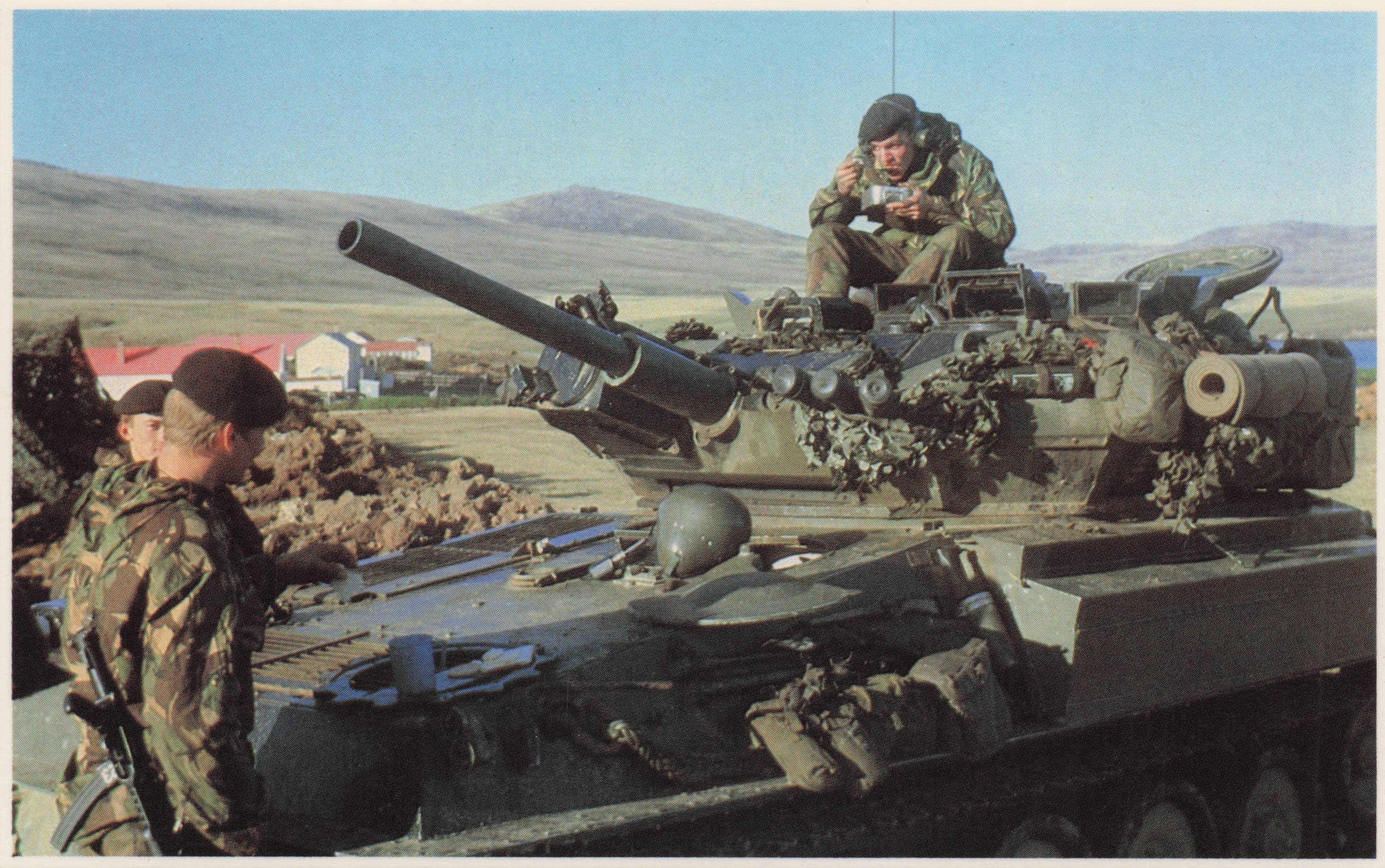 Falklands War Soldiers Resting Before Stanley View Historic Postcard