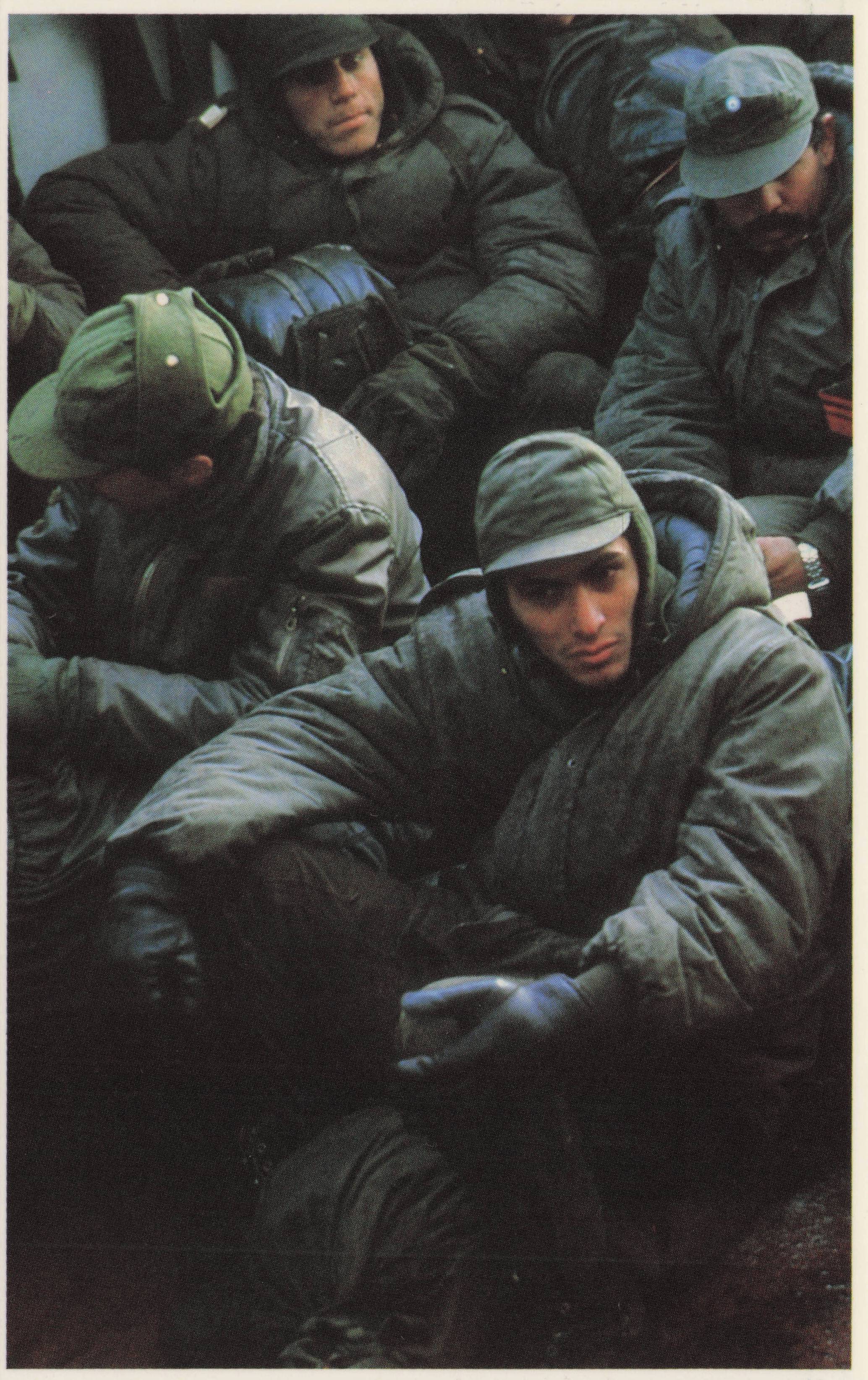 Falklands War Captured Prisoners POWs Awaiting Repatriation Military Postcard