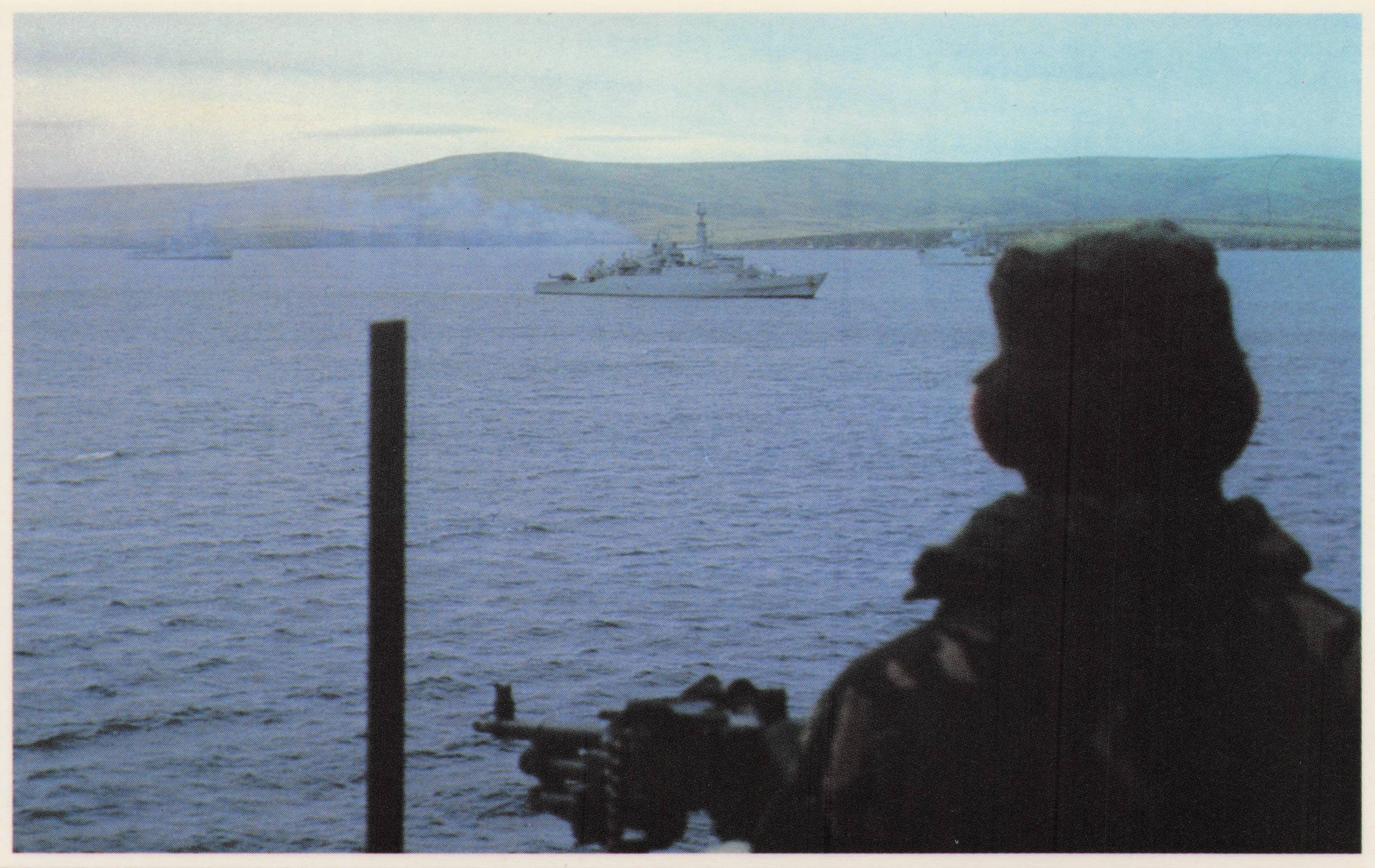 Falklands War HMS Antelope Ship Bomb Damage Explosion Military Postcard