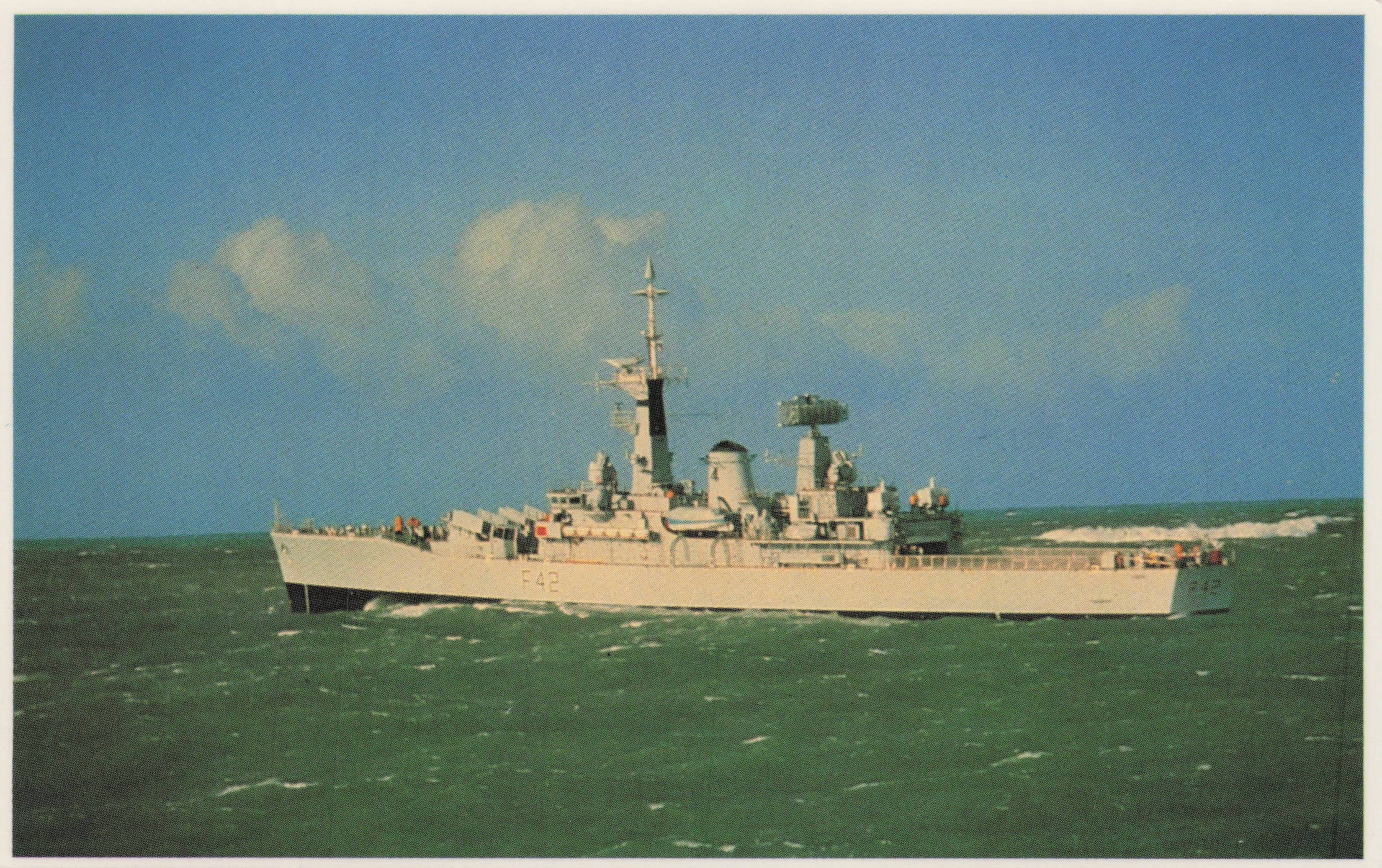 Falklands War Leander Class Frigate Fleet Escort Duty Navy Military Postcard