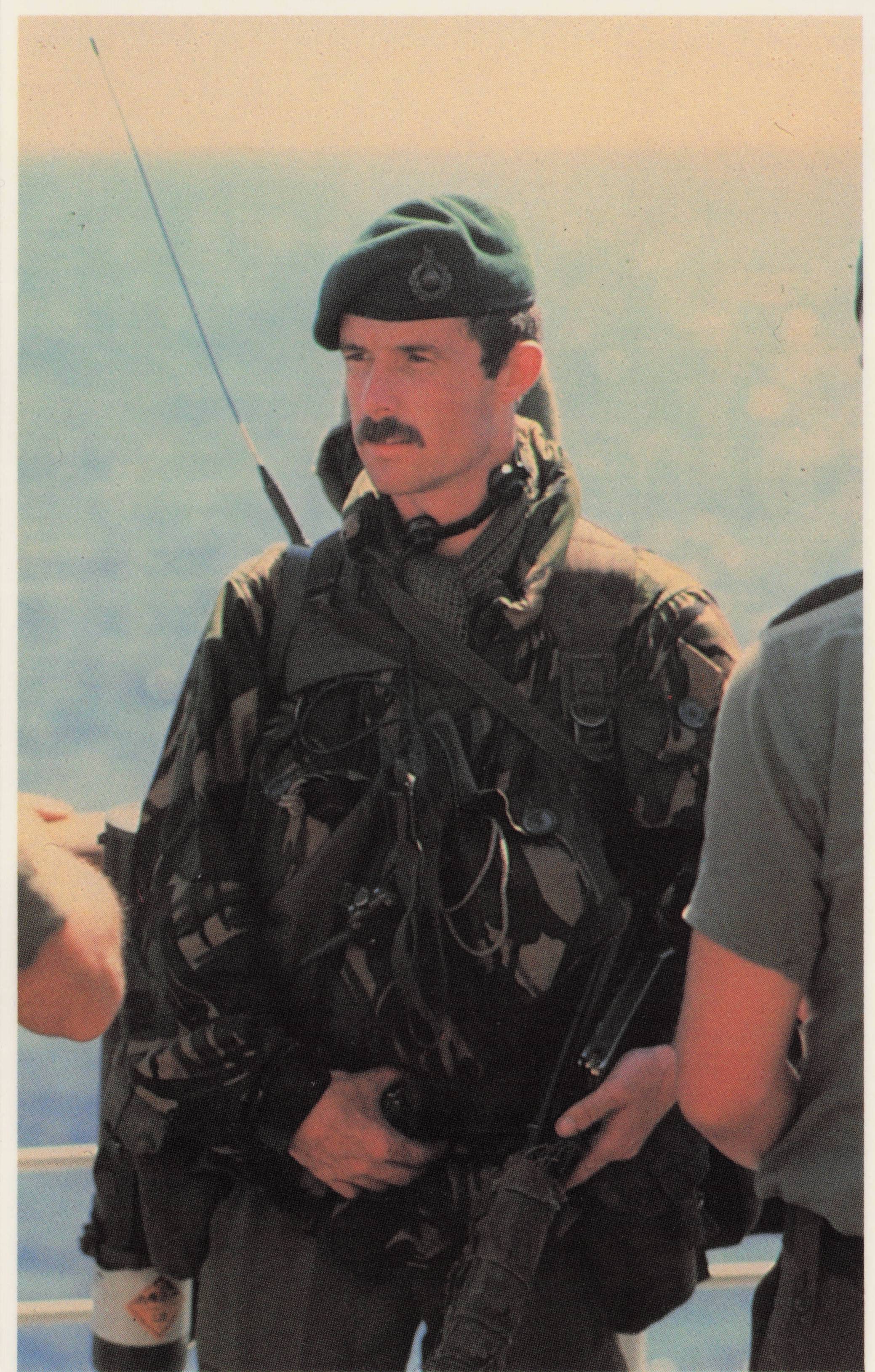 Falklands War Soldier of British Task Force Infantry Campaign Military Postcard
