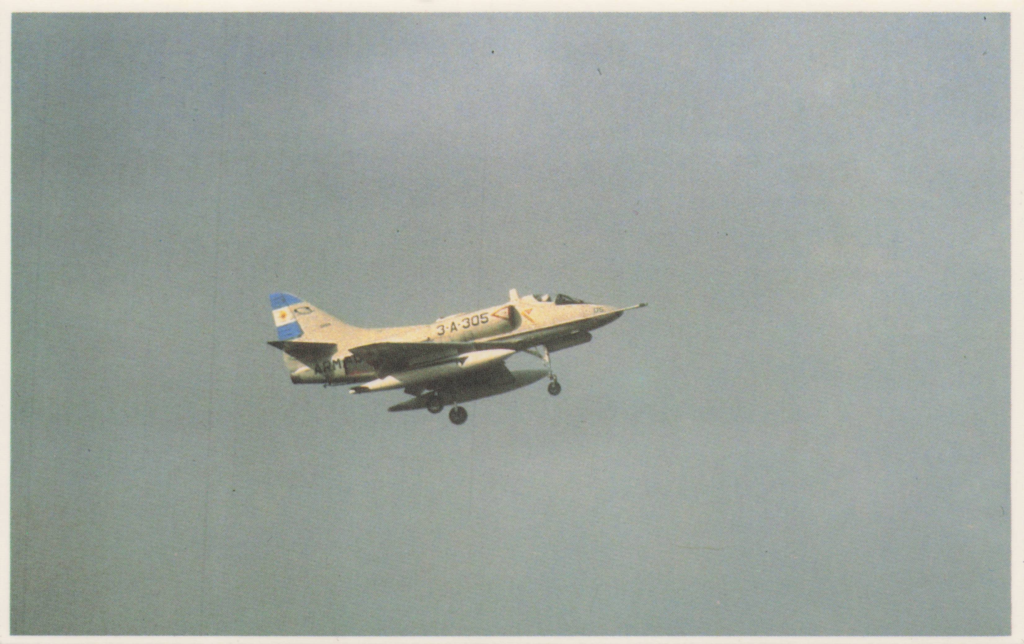 Falklands War Argentine Skyhawk Takes Off Combat Mission Military Postcard