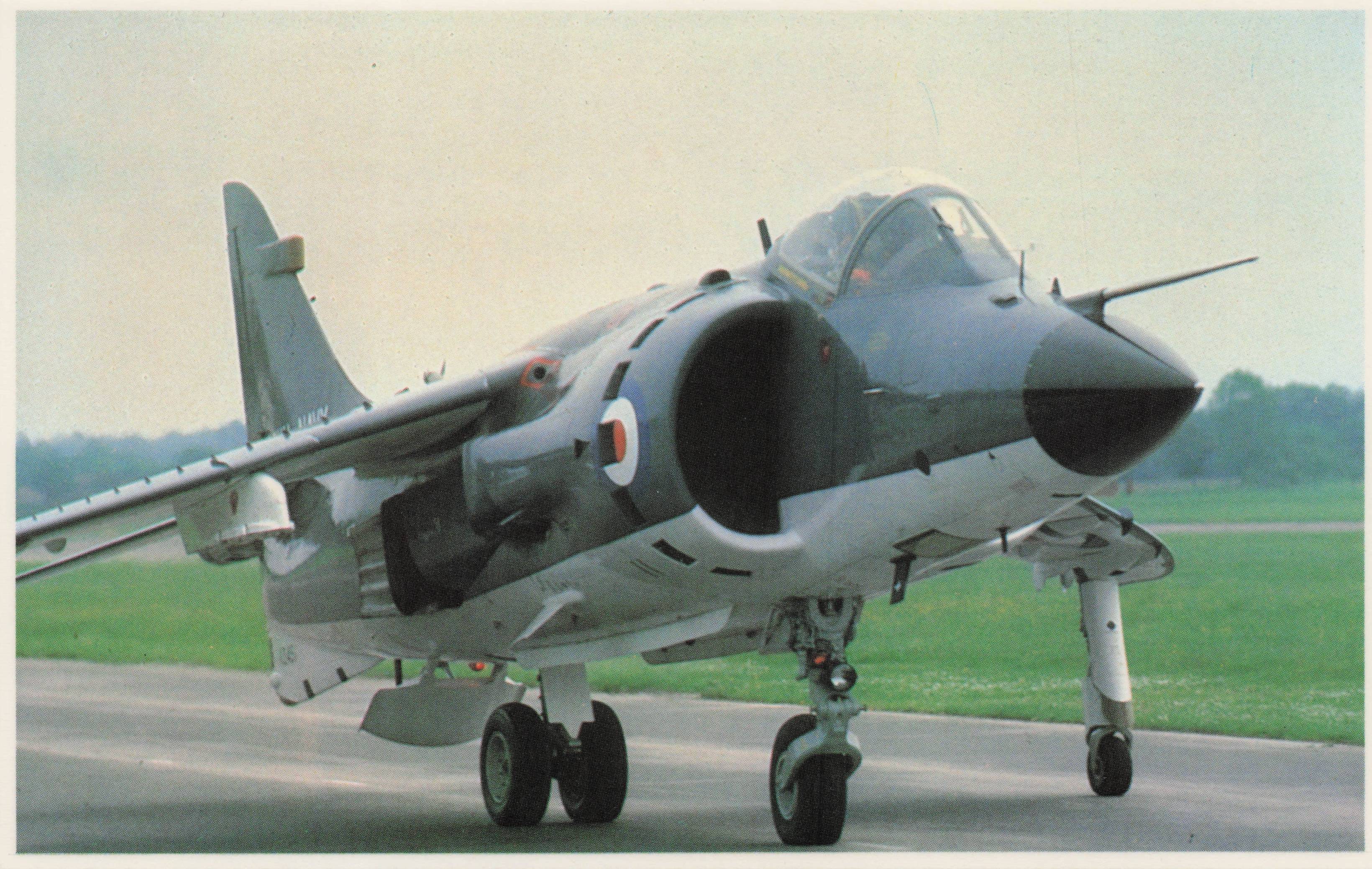 Falklands War Harrier Vertical Takeoff Jet Fighter Flight Deck Military Postcard