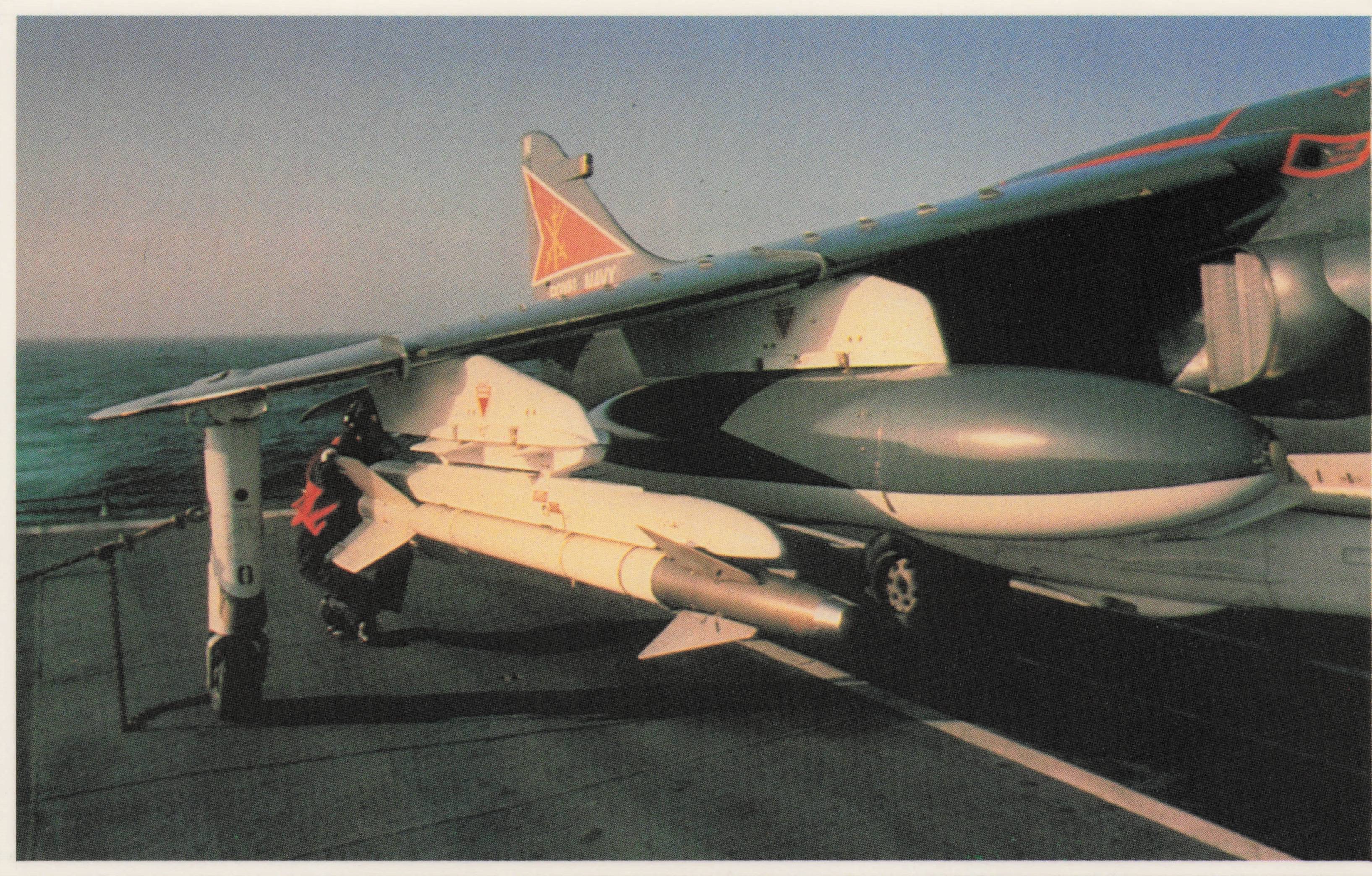 Falklands War Death on the Wing Sea Harrier Sidewinder Missiles Military Postcard