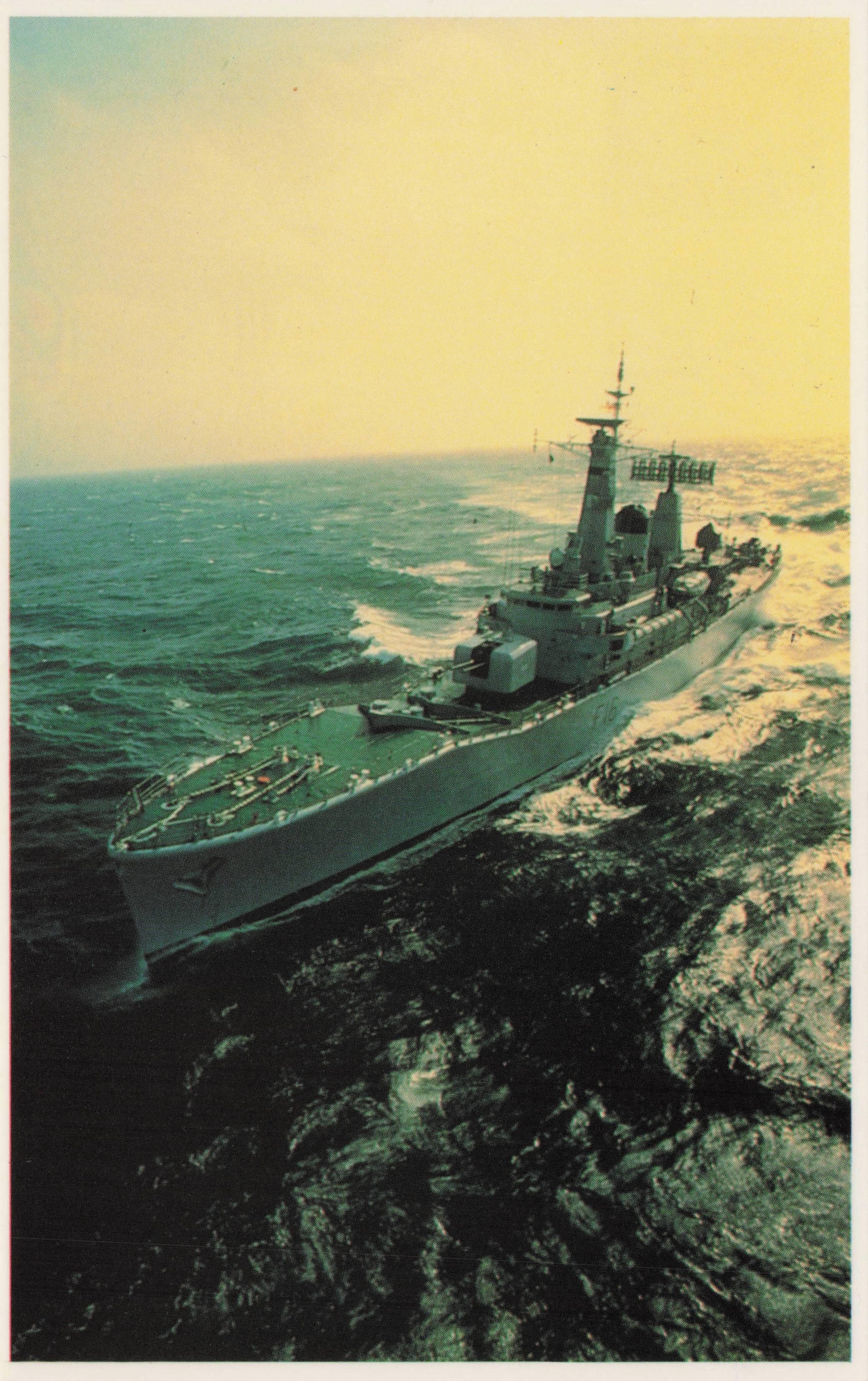 Falklands War Royal Navy Frigate Missile Ship Fleet Escort Military Postcard