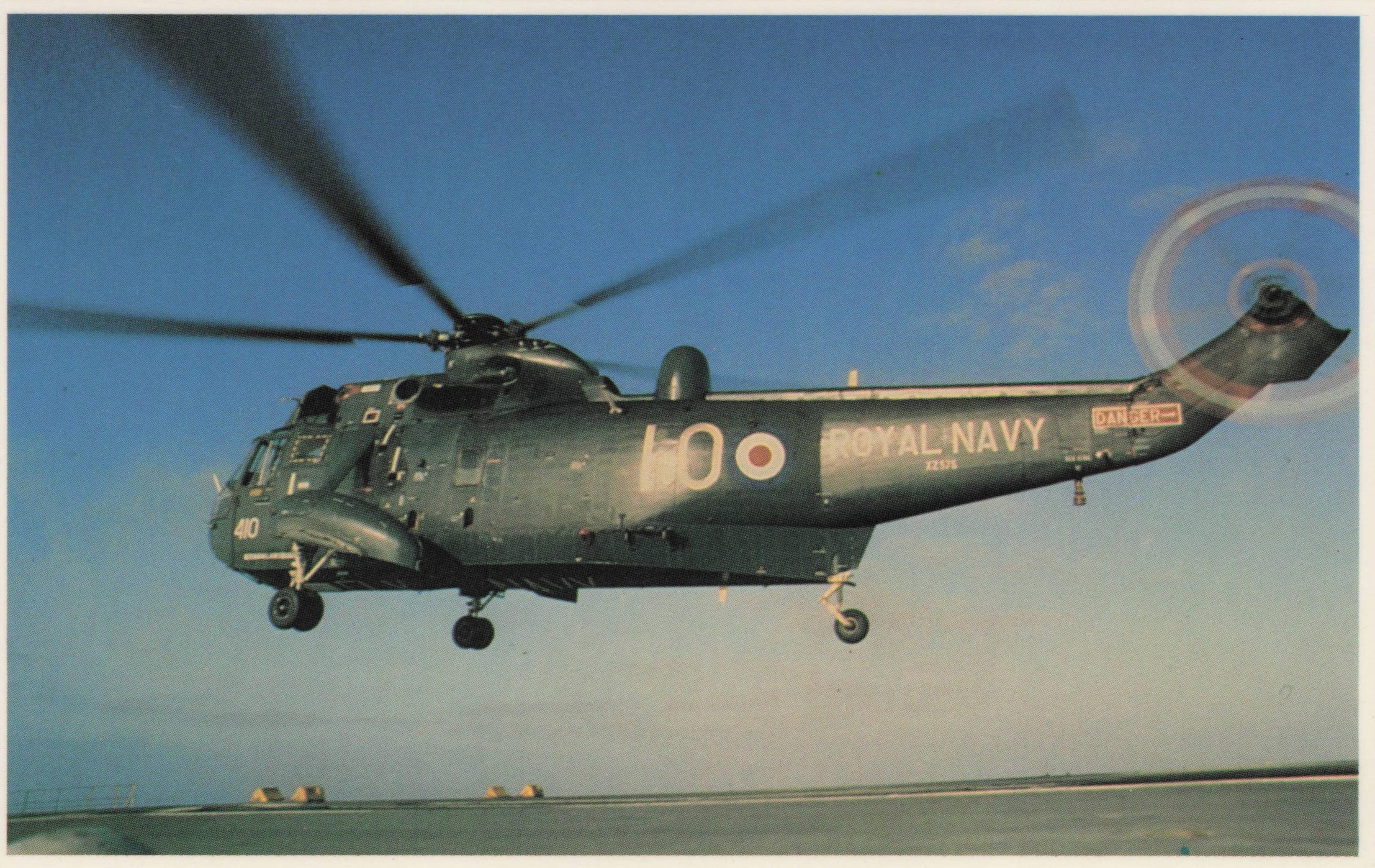 Falklands War Westland Sea King Helicopter Royal Navy Fleet Military Postcard