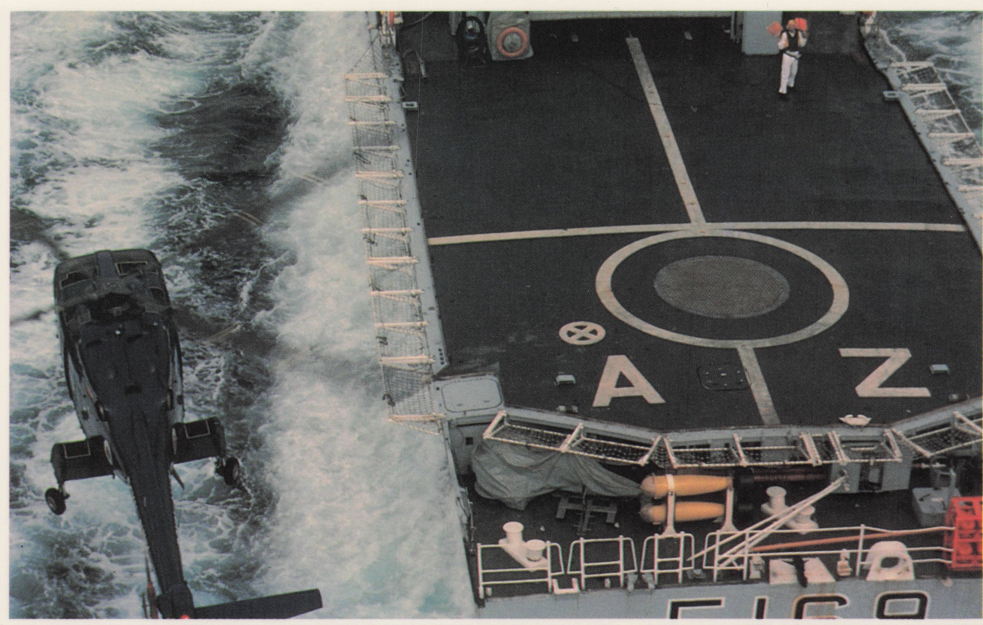 Falklands War Lynx Helicopter Naval Escort Fleet Reconnaissance Military Postcard