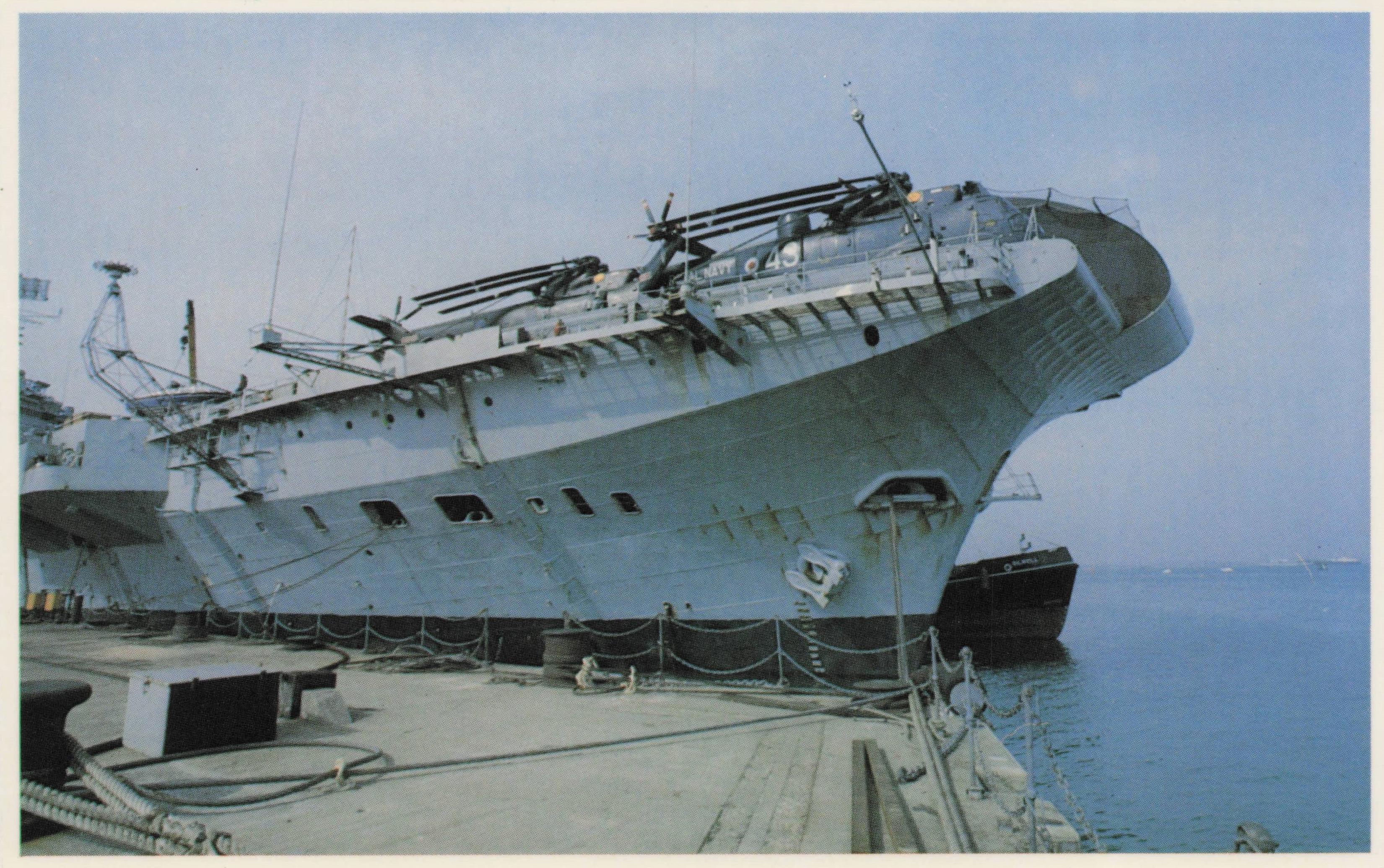 Falklands War HMS Hermes Ship Naval Deployment Fleet Carrier Navy Military Postcard