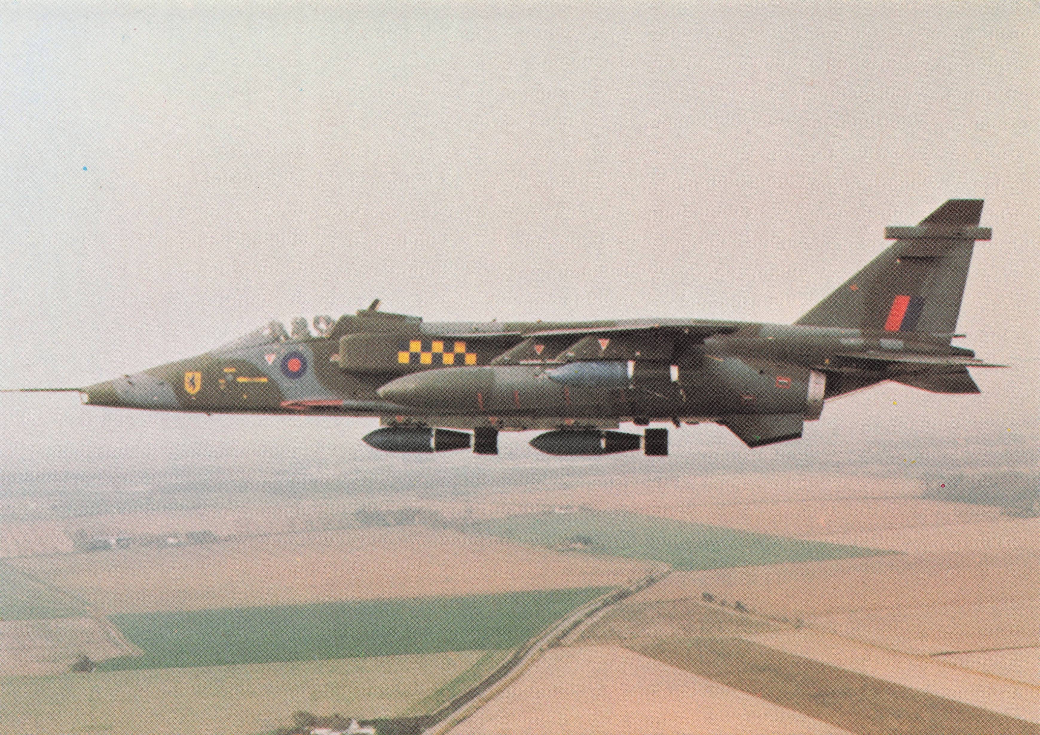 Sepecat Jaguar GR1 Jet Fighter RAF Attack Plane Military Aircraft Postcard