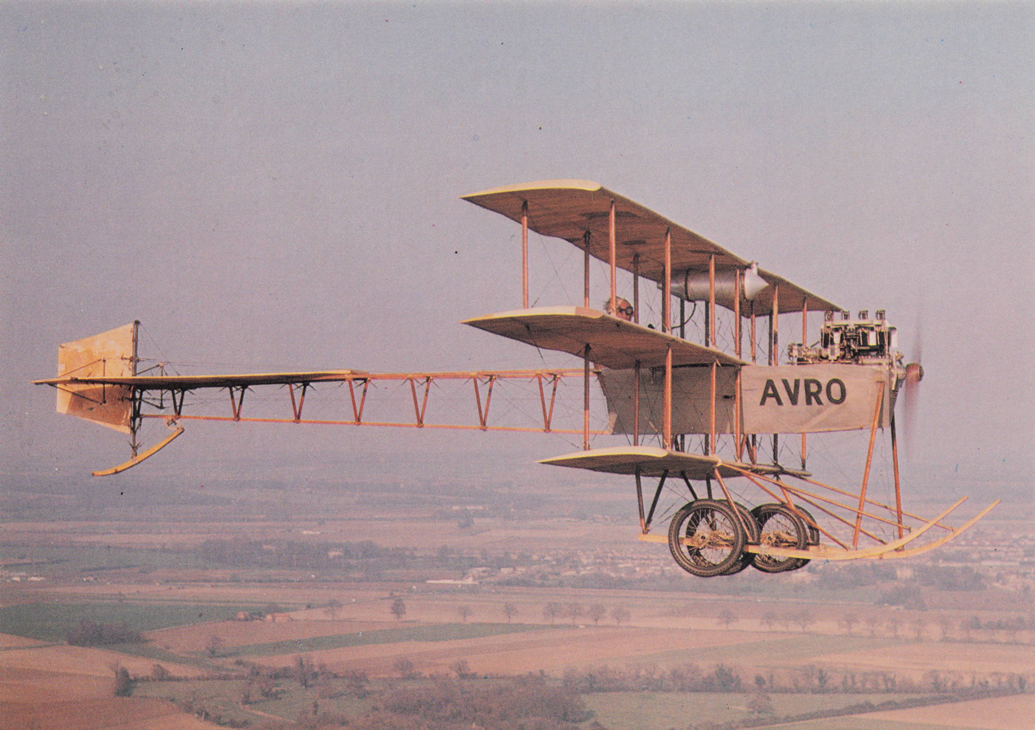 Avro Roe IV Triplane Vintage Classic RAF Fleet Plane Military Aircraft Postcard