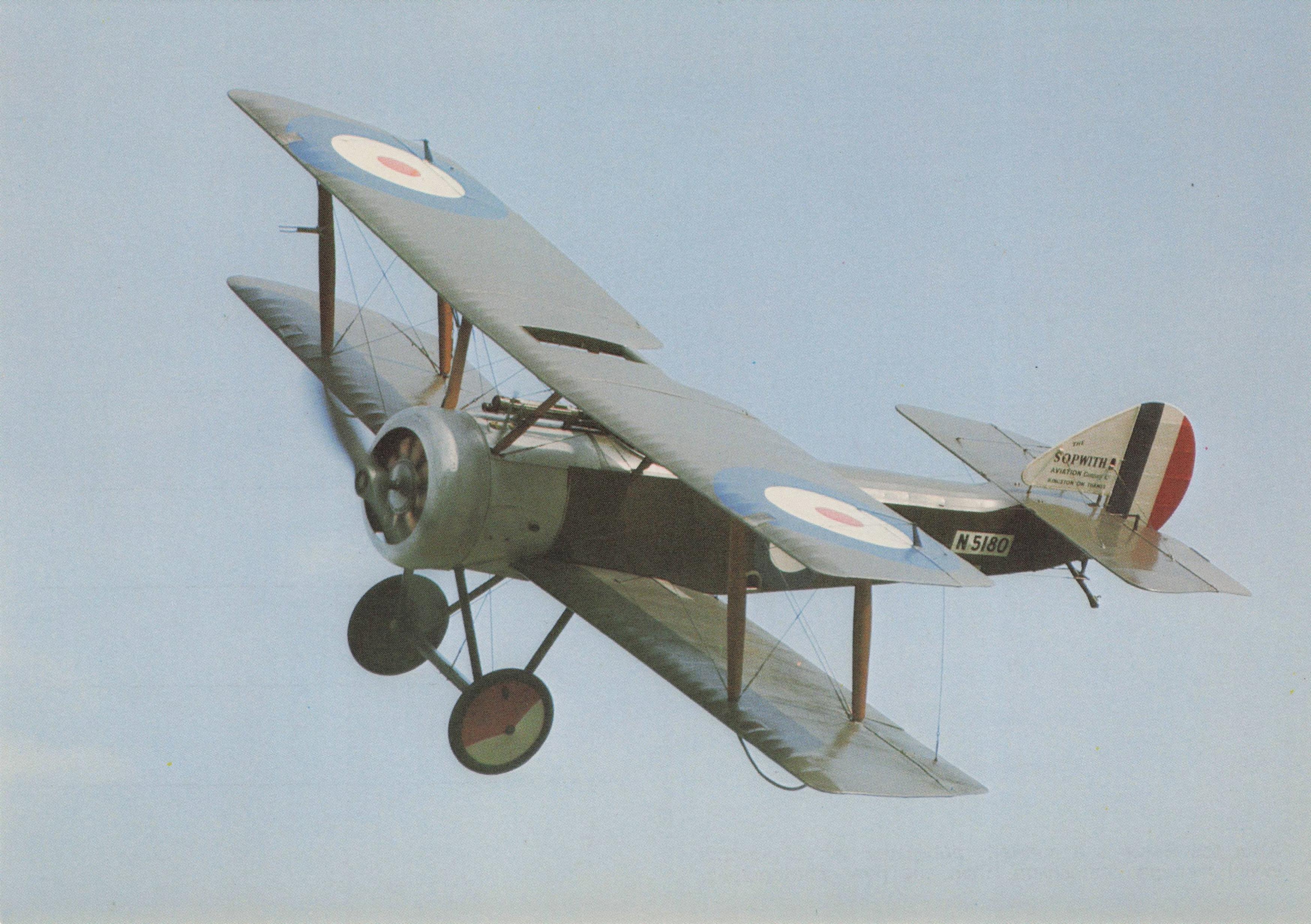 Sopwith Pup Vintage Fighter Biplane Royal RAF Plane Military Aircraft Postcard