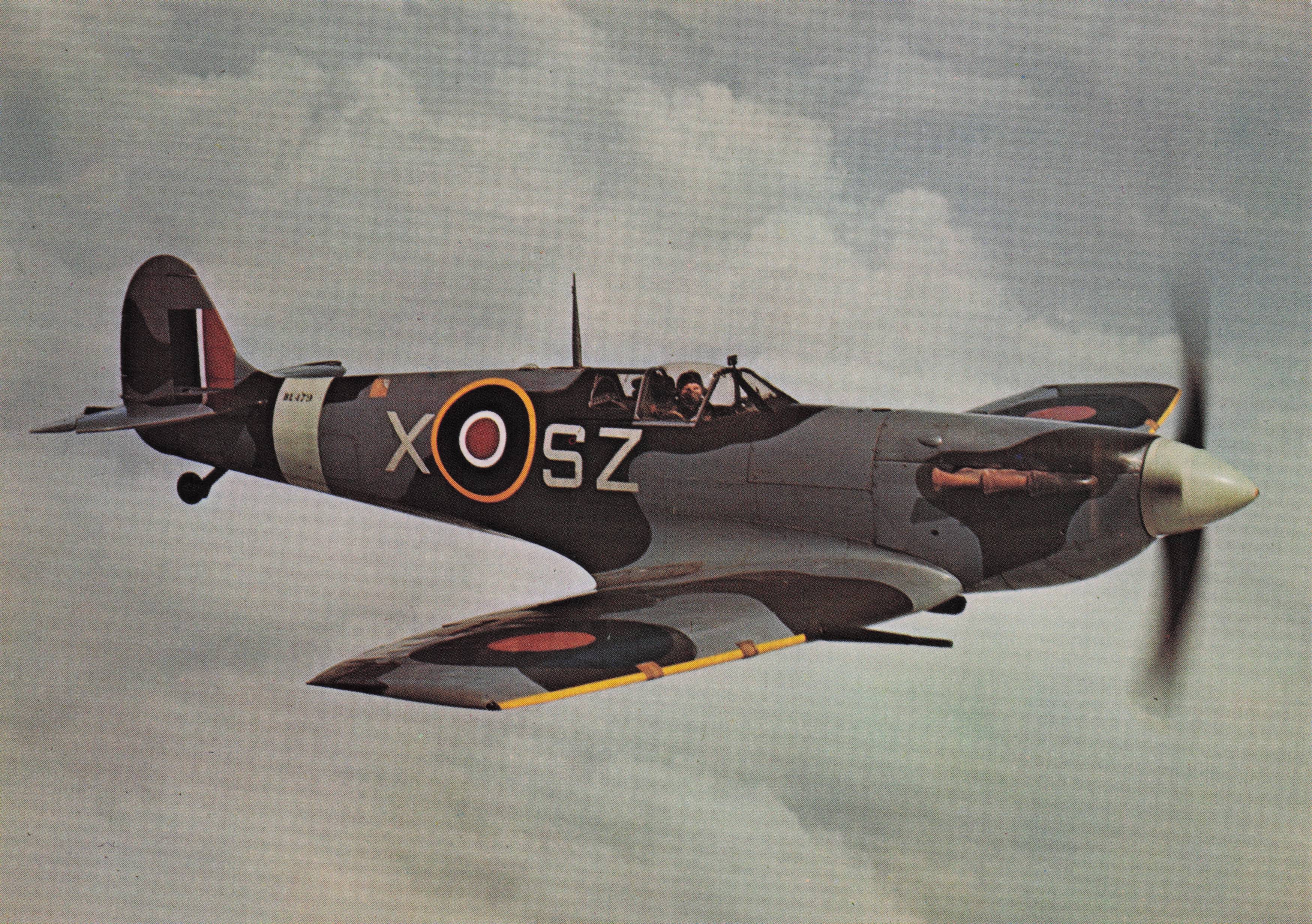 Spitfire Vb BL479 Vintage WW2 Fighter RAF Fleet Plane Military Aircraft Postcard