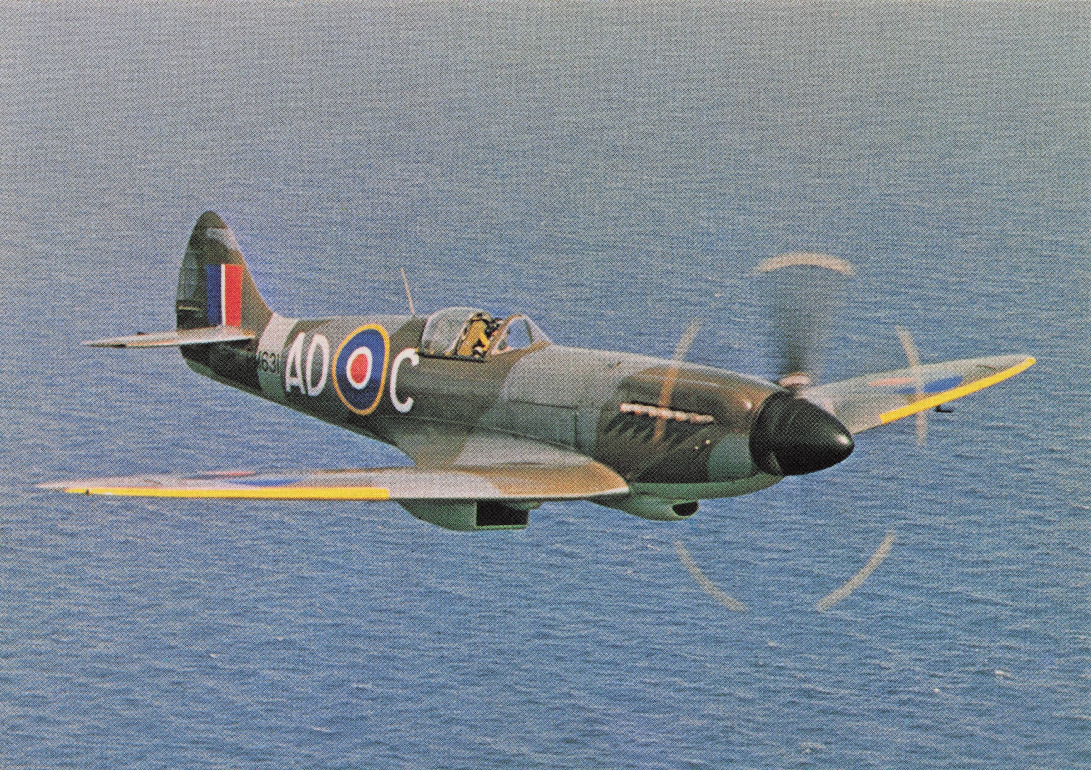 Spitfire PR19 PM631 Vintage Recon RAF Fleet Plane Military Aircraft Postcard