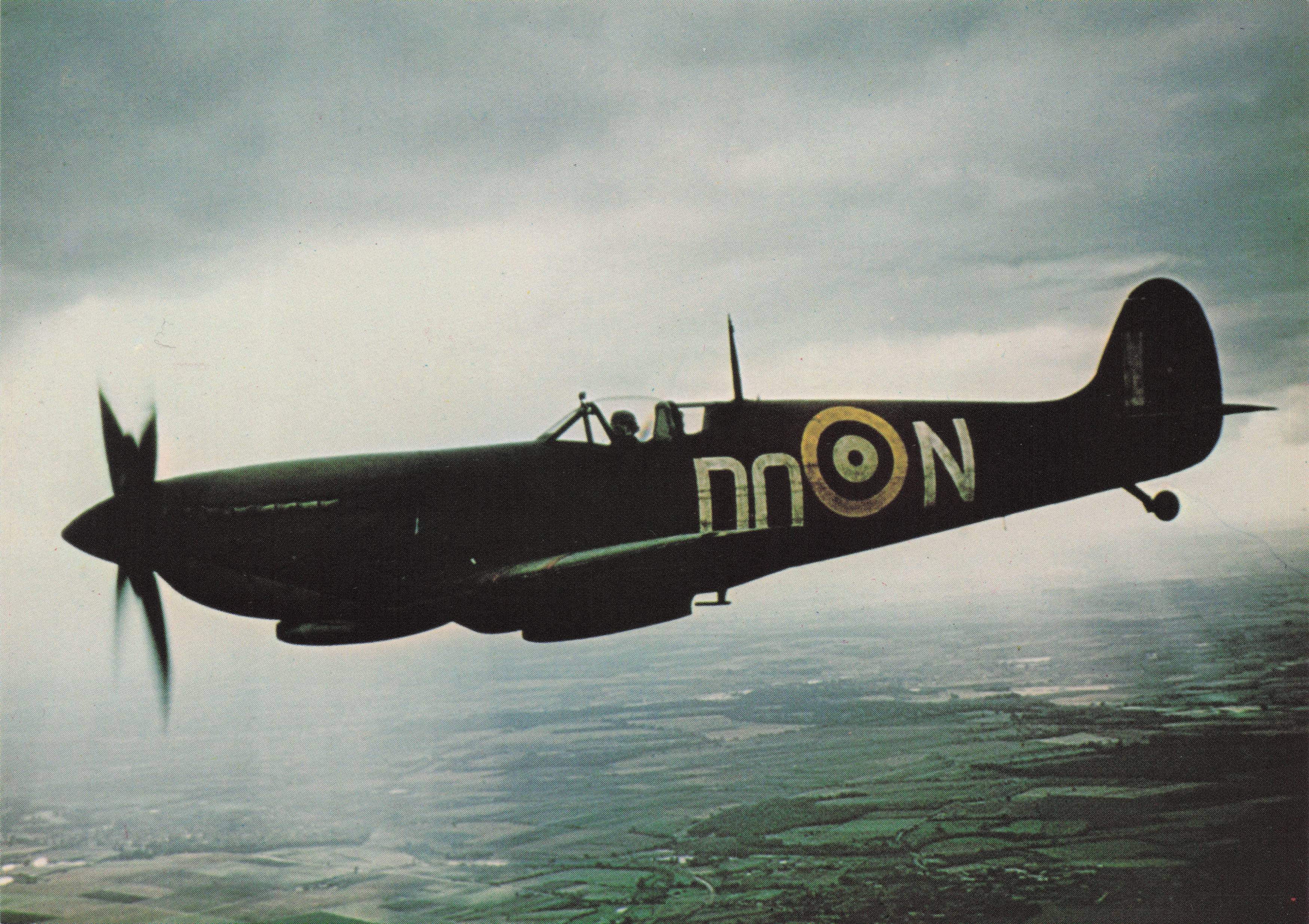 Spitfire FIX Vintage WW2 Fighter RAF Fleet Plane War Military Aircraft Postcard