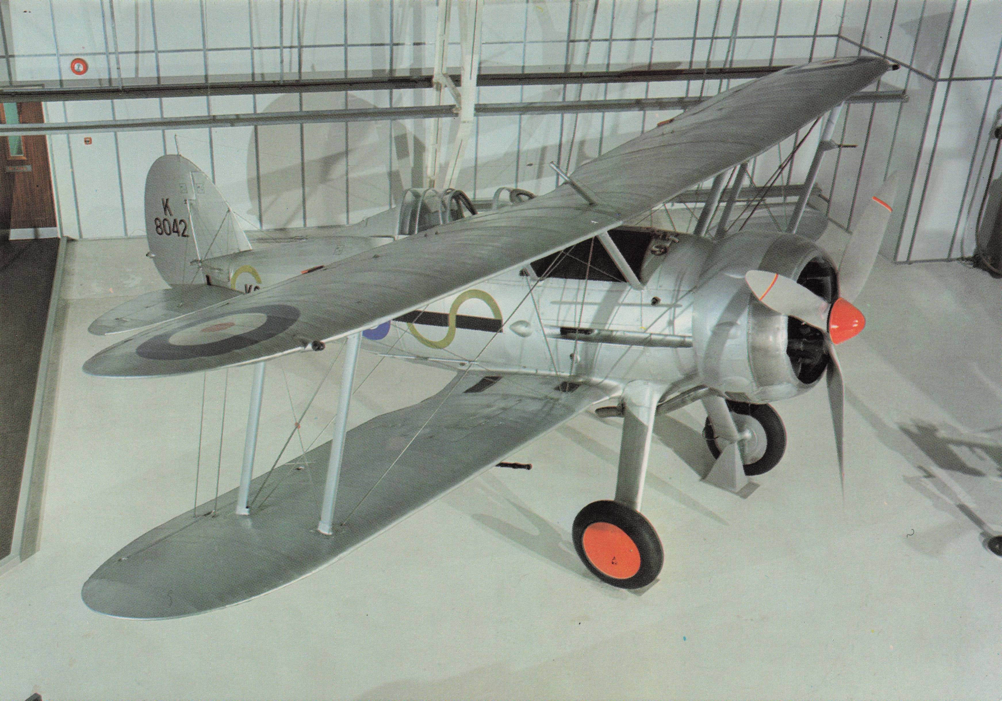 Gloster Gladiator I K8042 Vintage RAF Fighter Plane Military Aircraft Postcard