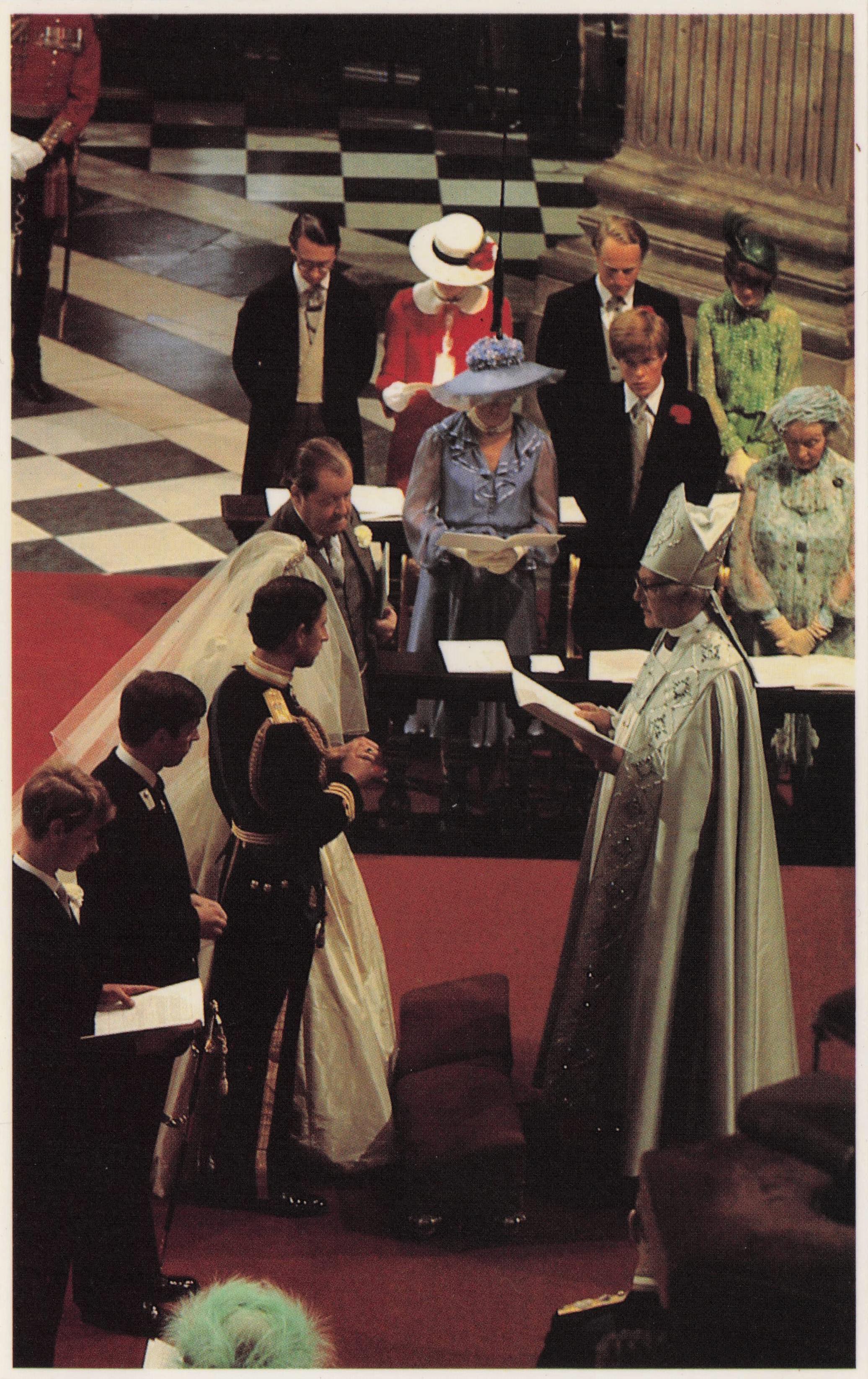 Prince Charles Diana Wedding Day July 1981 Queen Elizabeth II Rare Postcard