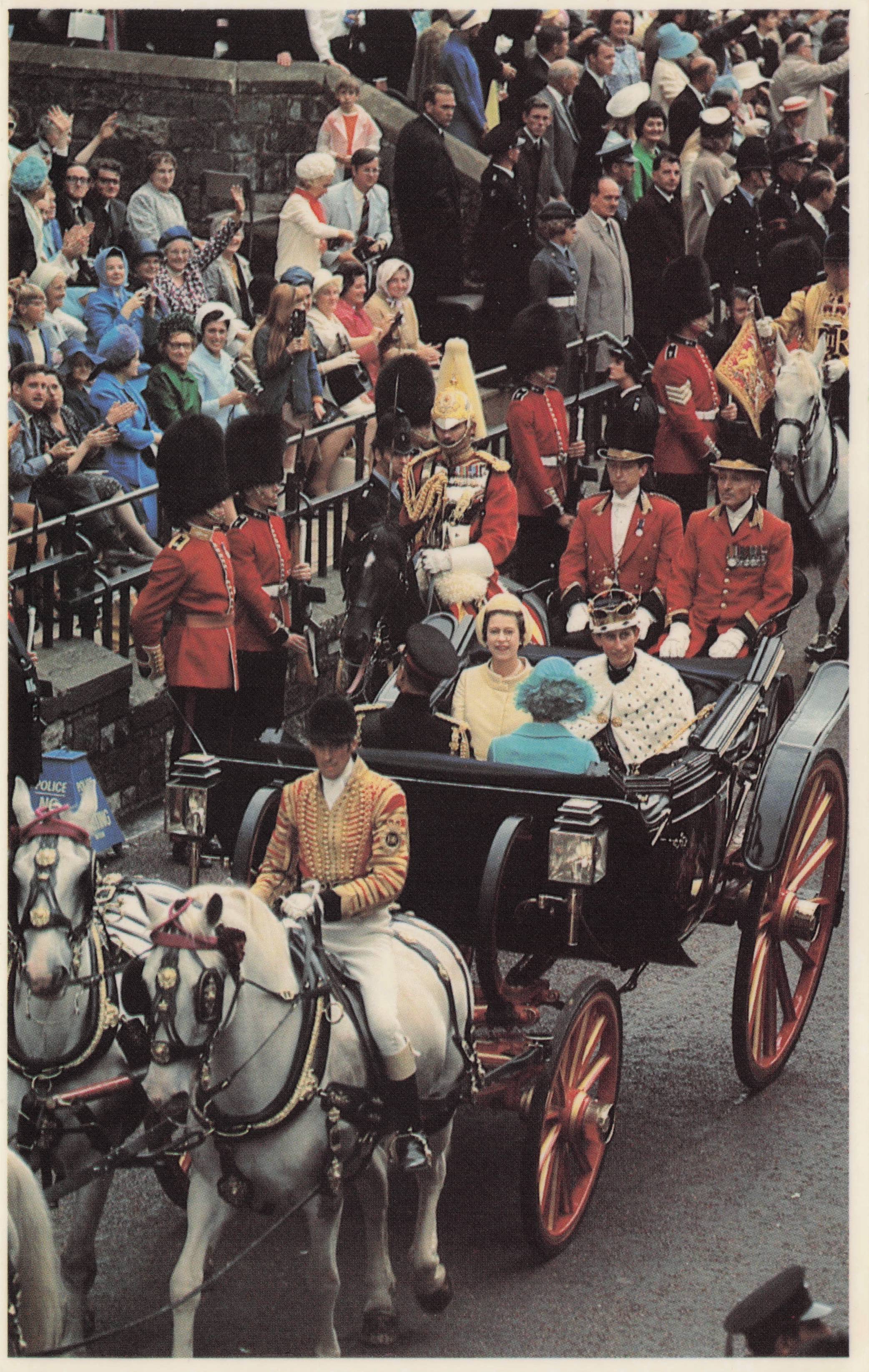Caernarfon Prince Charles Investiture 1969 Queen Elizabeth II Rare Postcard