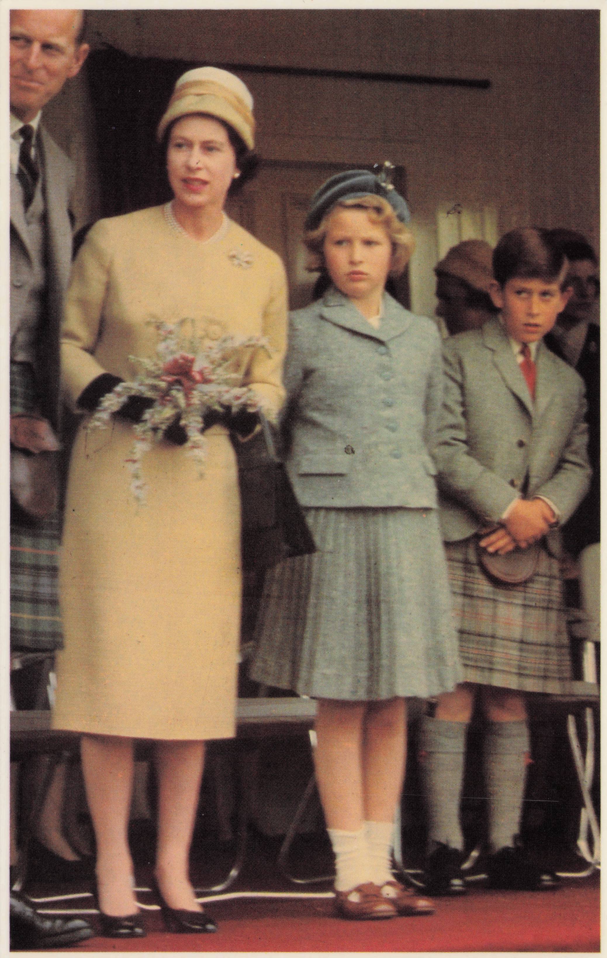 Braemar Highland Games Gathering Scotland Visit Queen Elizabeth II Rare Postcard