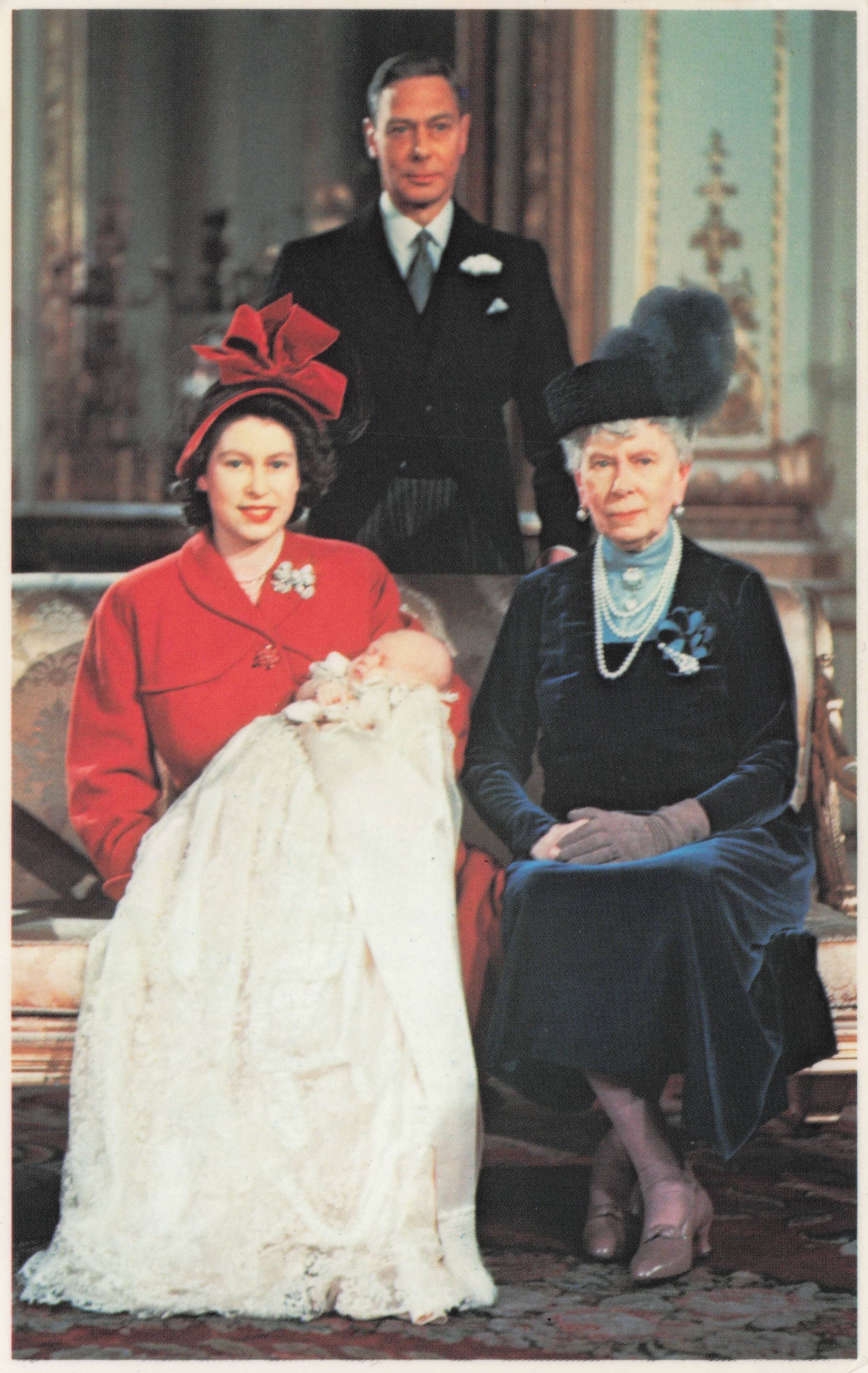 Queen Elizabeth II Mother Prince Charles Four Royal Generations Photo Postcard