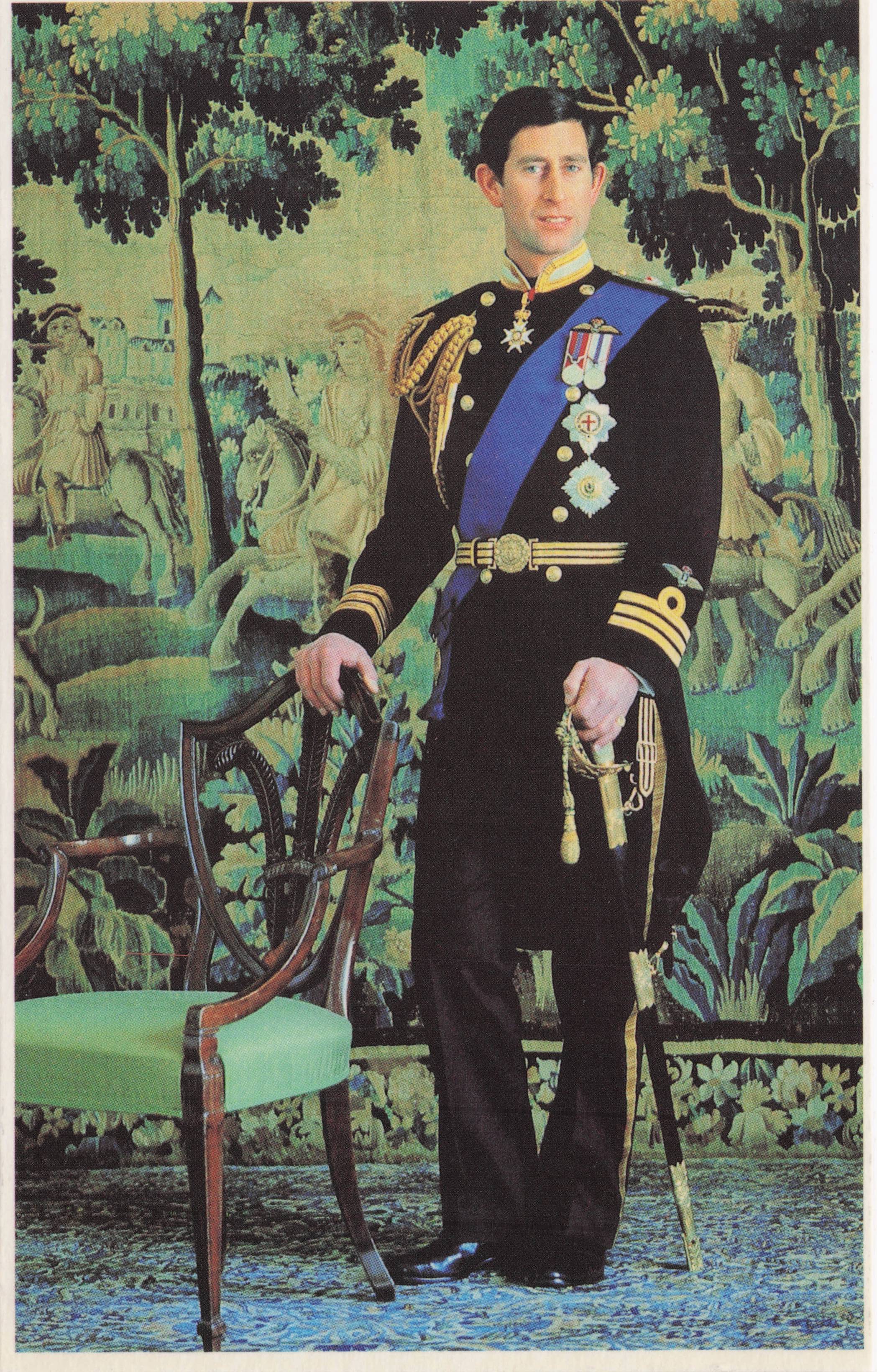 Lord Snowdon Prince King Charles In Military Uniform Royal Wedding 1981 Postcard
