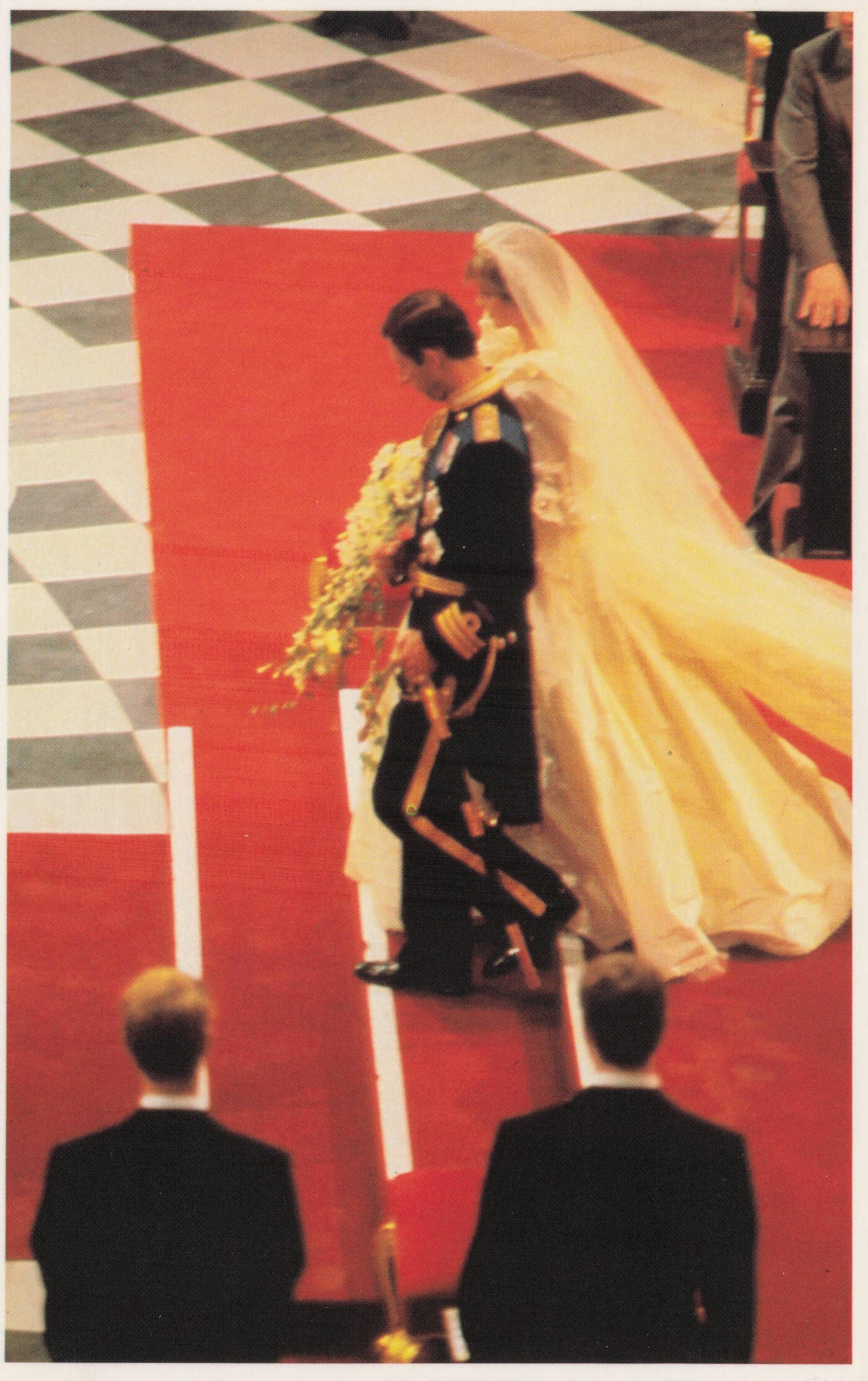 Altar Departure Prince Charles Princess Diana Royal Wedding 1981 Postcard