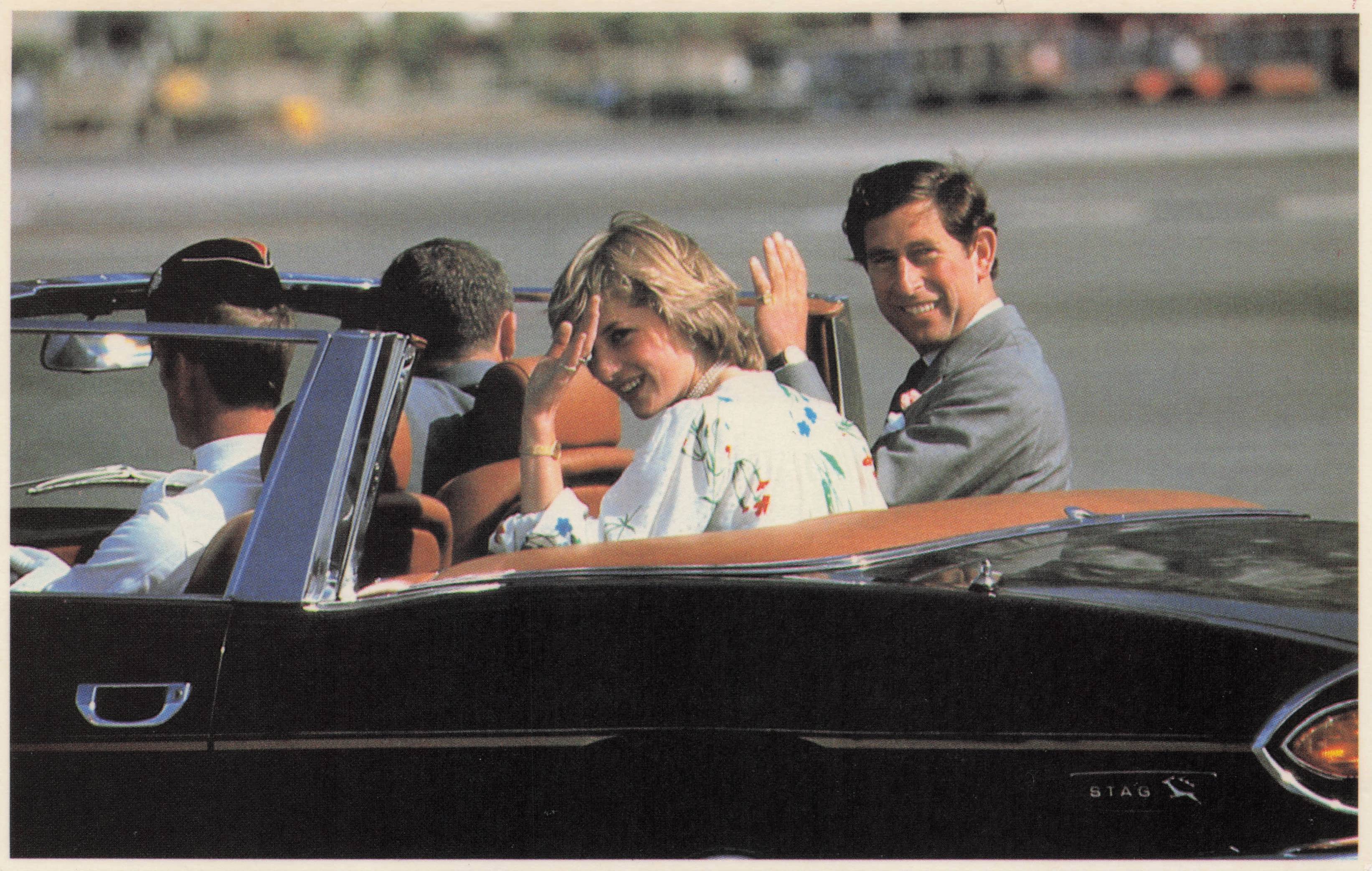 Gibraltar Airport Transport Princess Diana Prince Charles Wedding Postcard