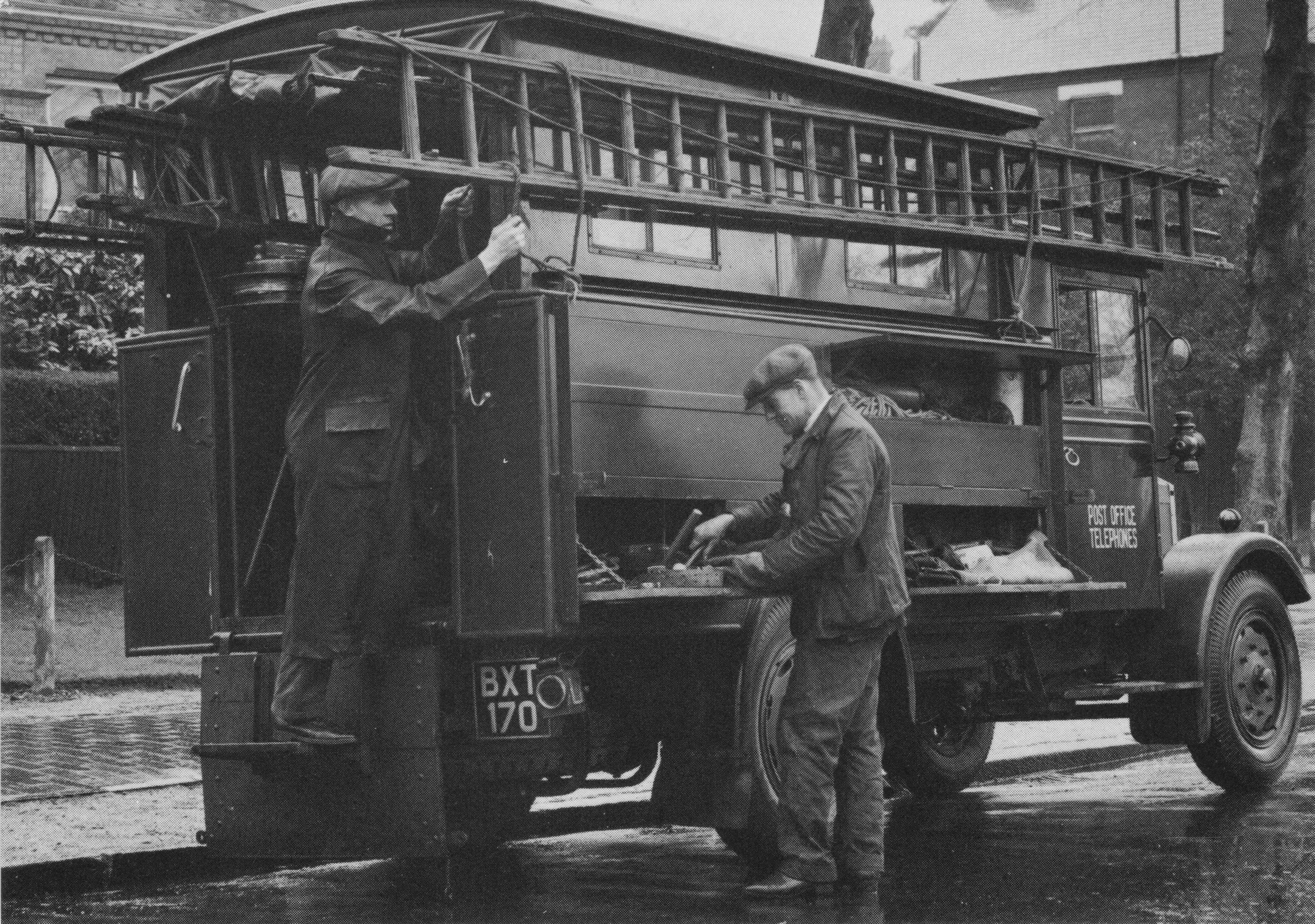Albion Lorry Old Phone Overhead Workers Telephone Network Repair Postcard