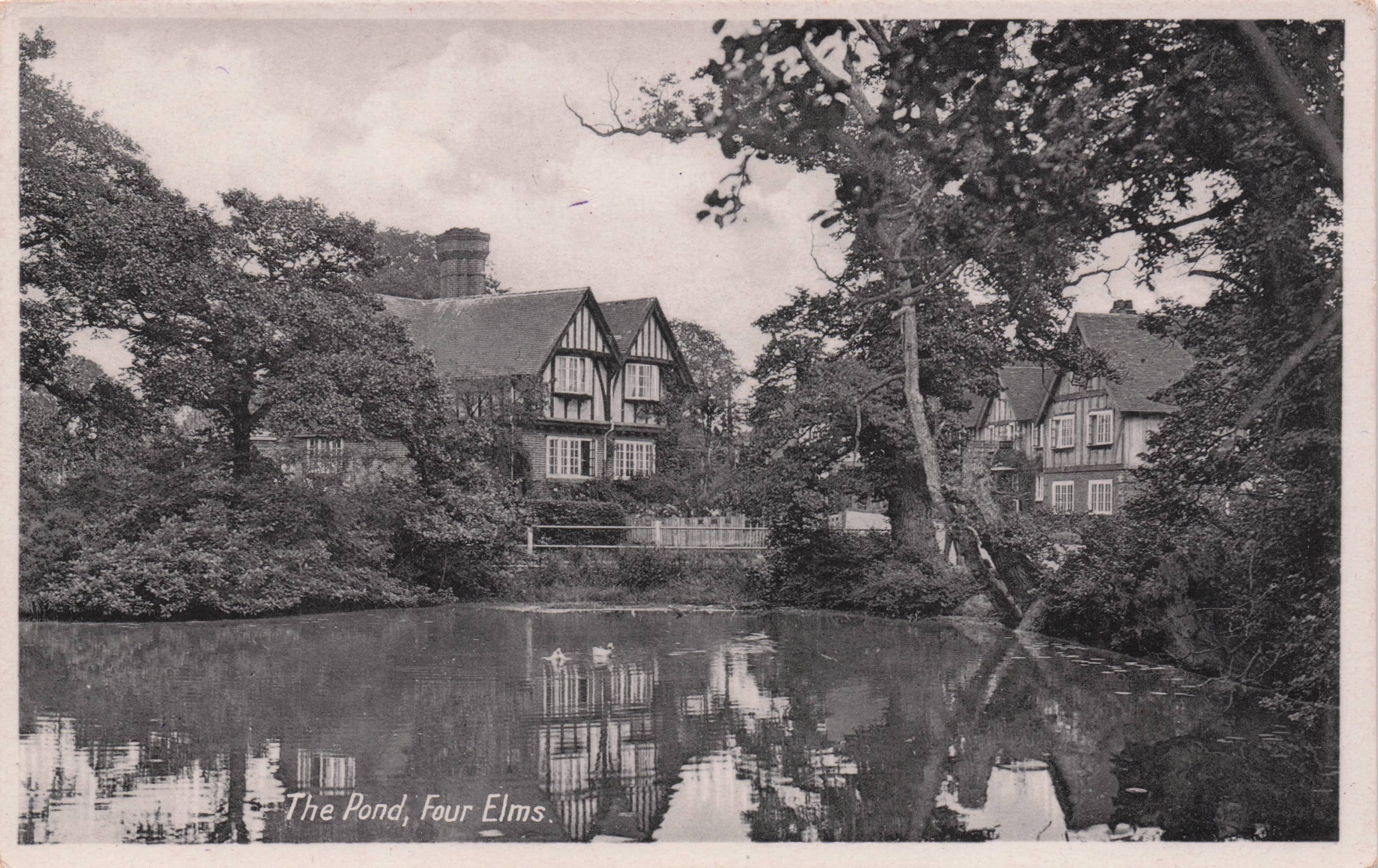 The Pond Four Elms Kent Antique Rare Real Photo Postcard