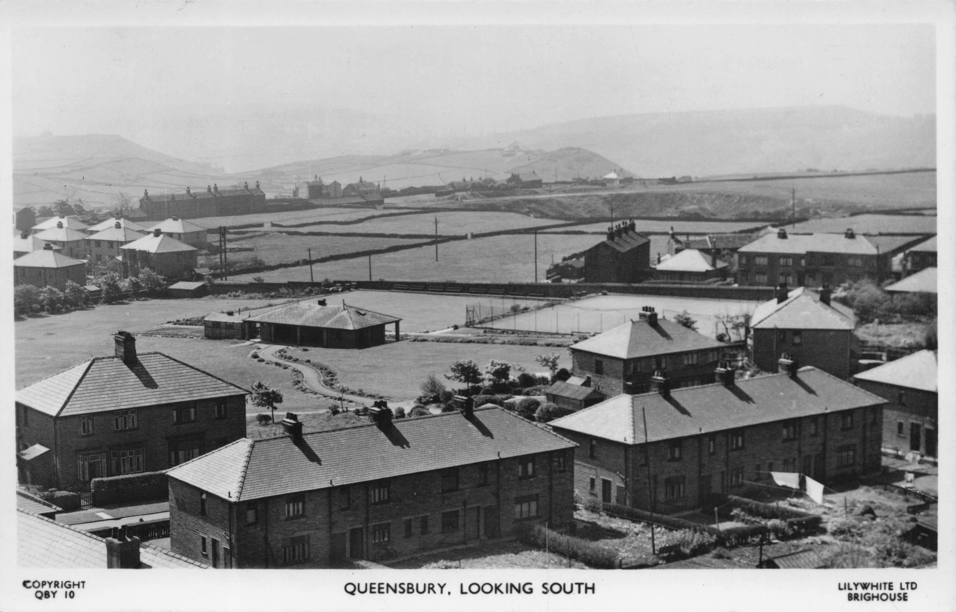 Queensbury Looking South Yorkshire Lilywhites Real Photo Aerial Postcard