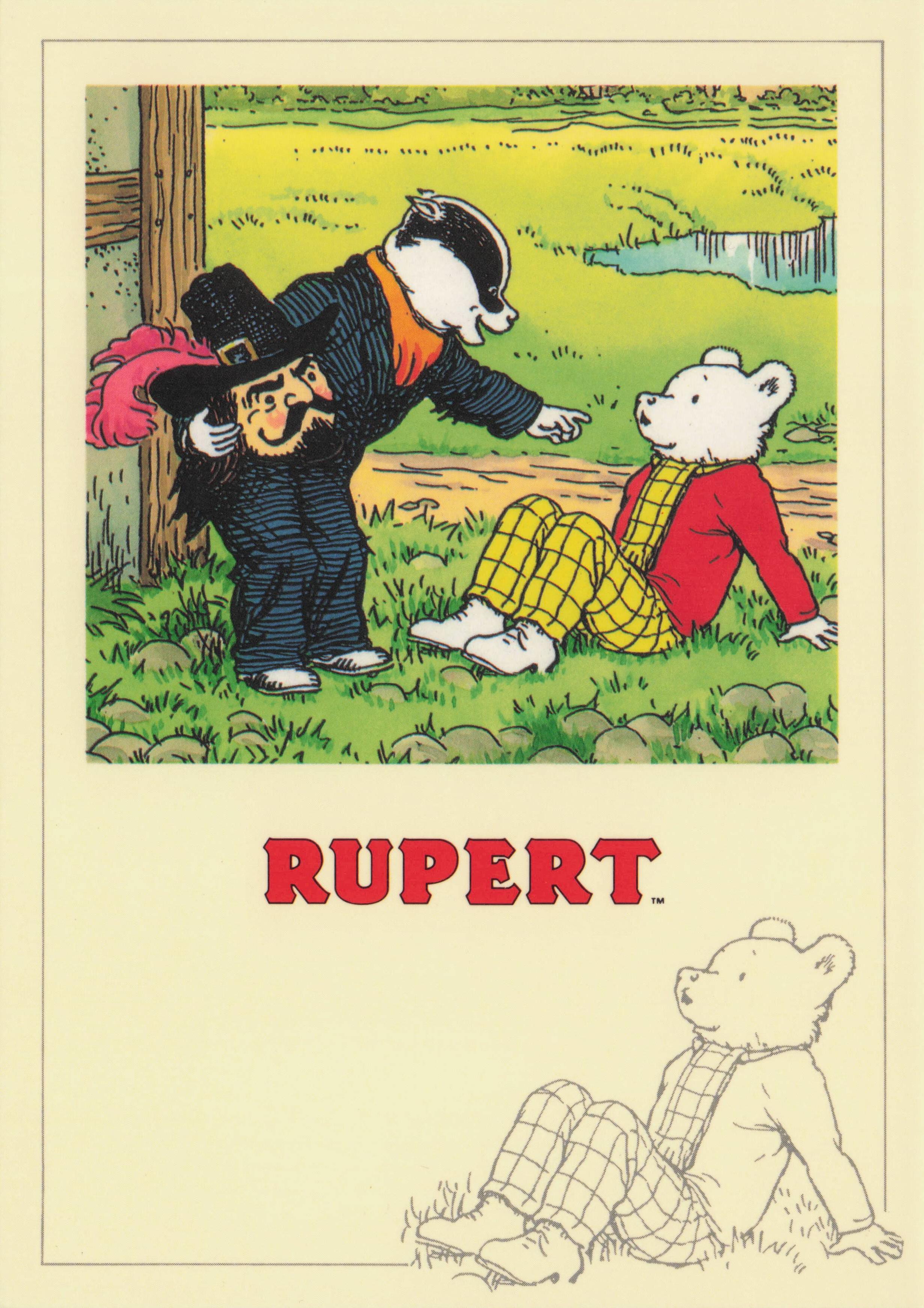 Rupert The Bear The New Adventures 1936 Book Bill & The Pearls PC780 Postcard