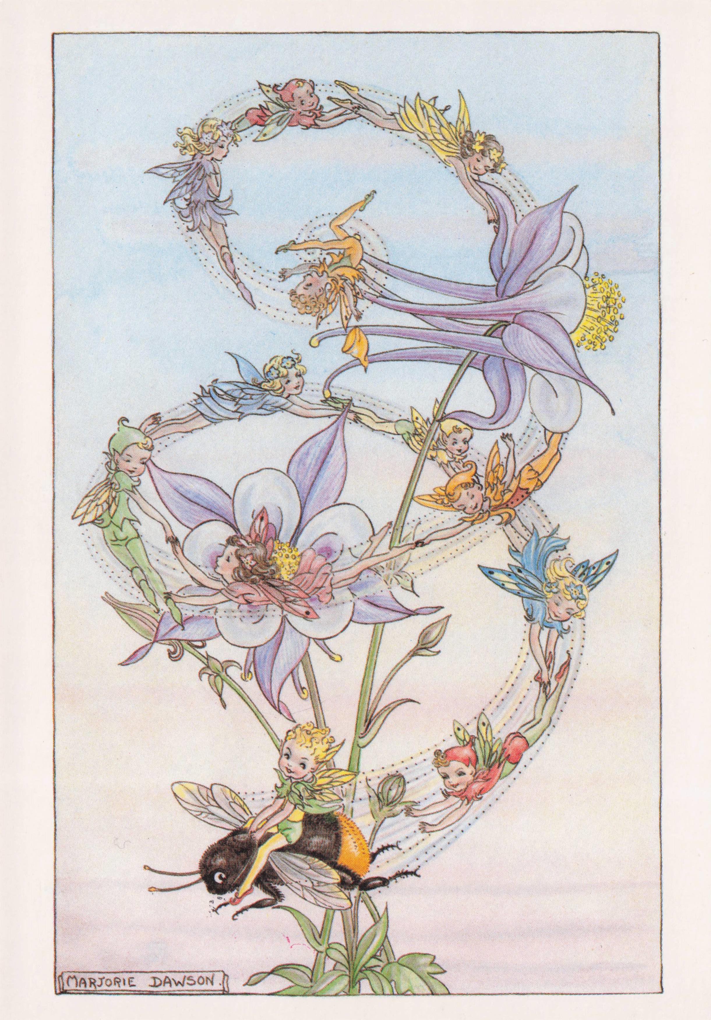 Flight Of The Bumble Bee Fairy World Collection Marjorie Dawson Postcard