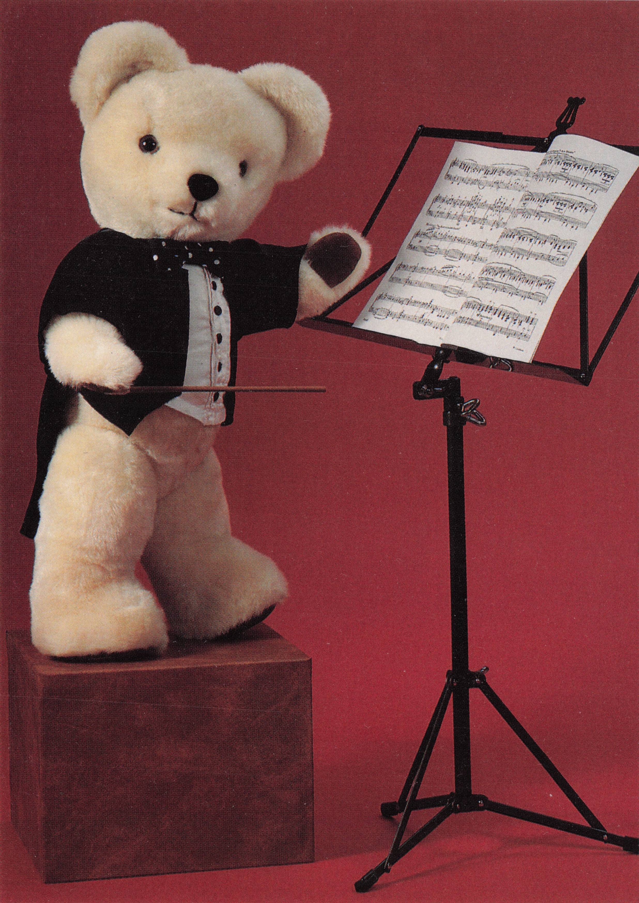 Classical Teddy Bear Conductor Stand & His Vintage Sheet Music Postcard
