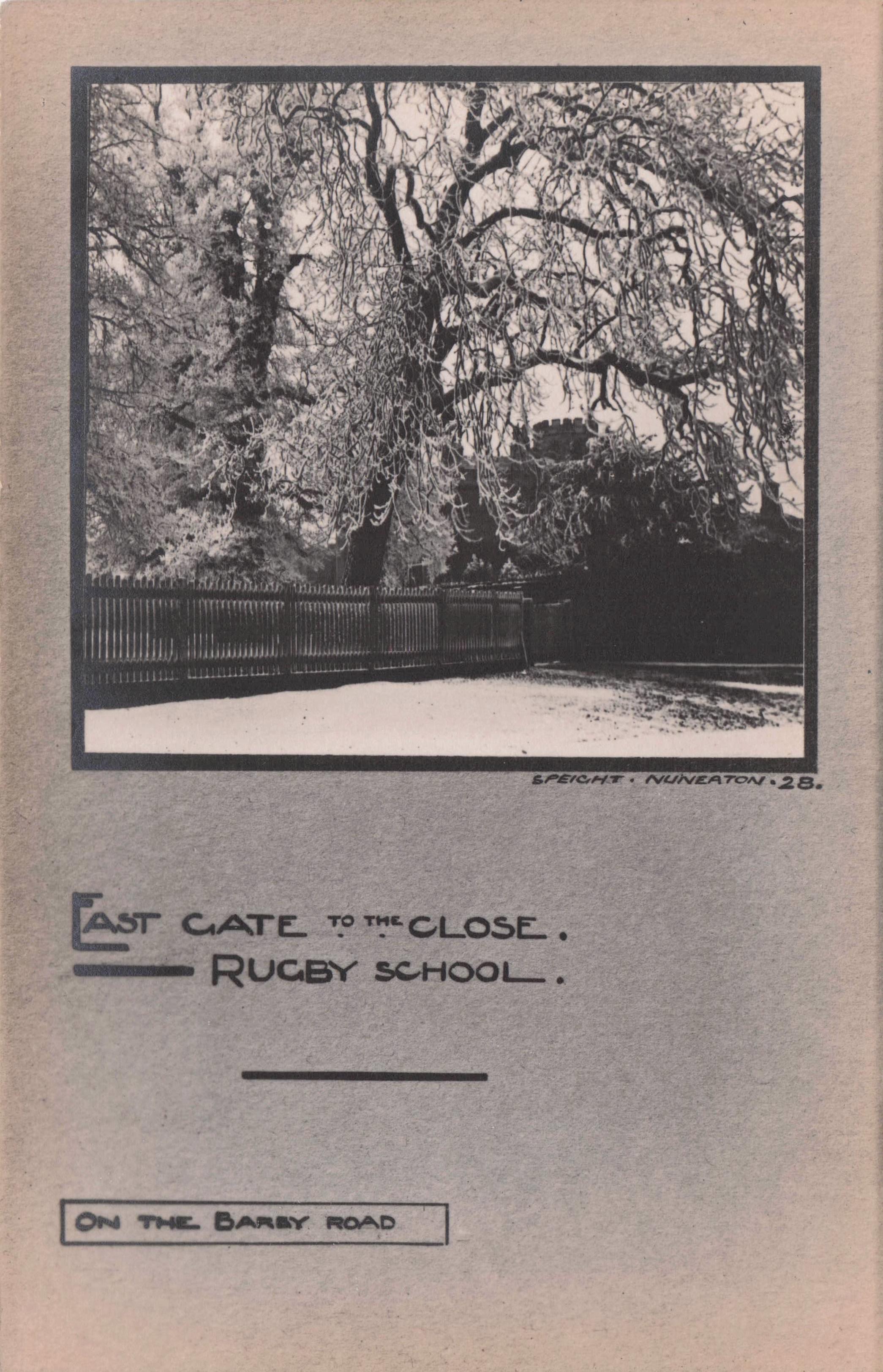 Tom Brown's Schooldays Book Quote Of Rugby School East Gate Warks Postcard