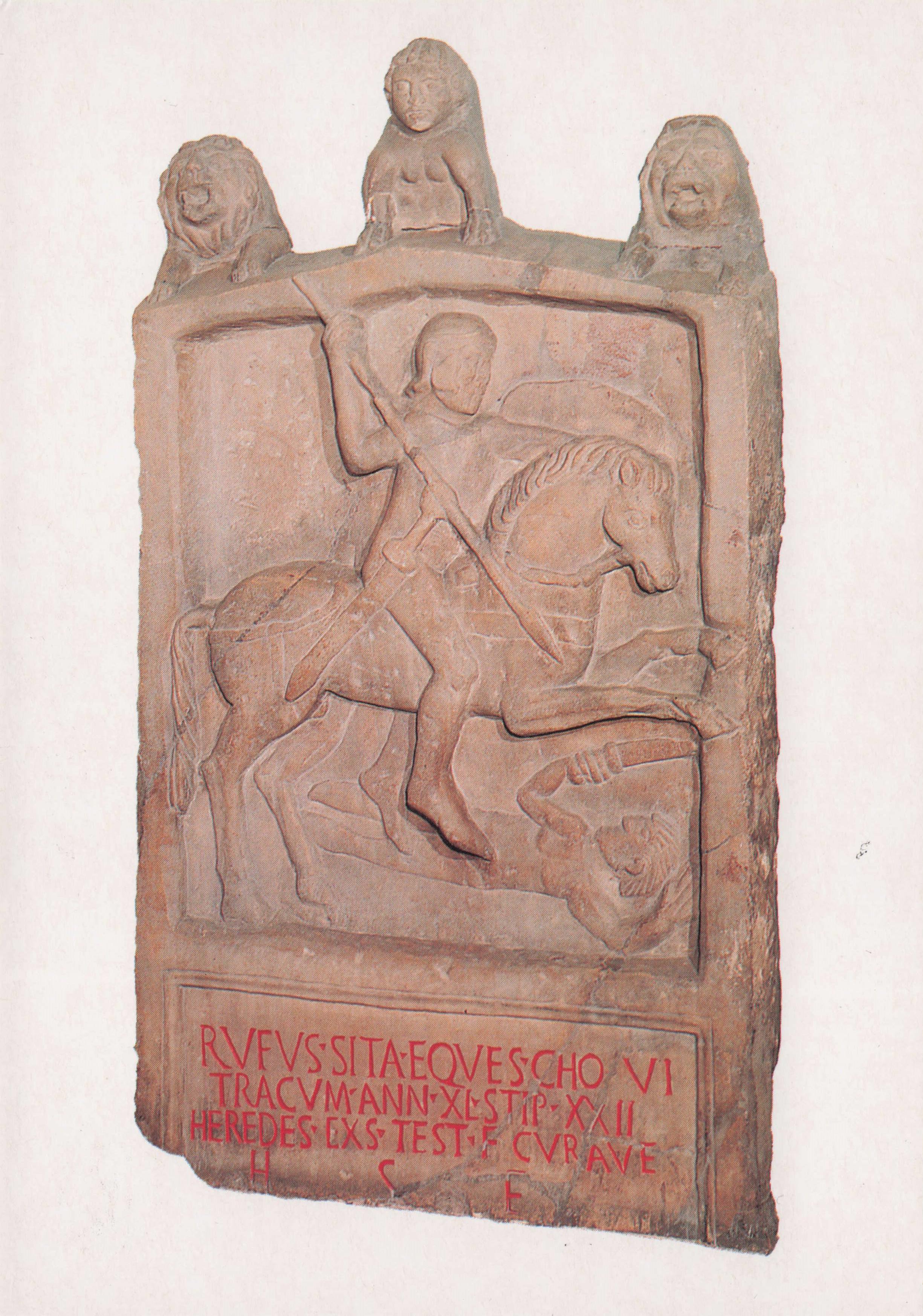 Roman Antique Grave Tombstone Gloucester Thracians Cavalryman Postcard