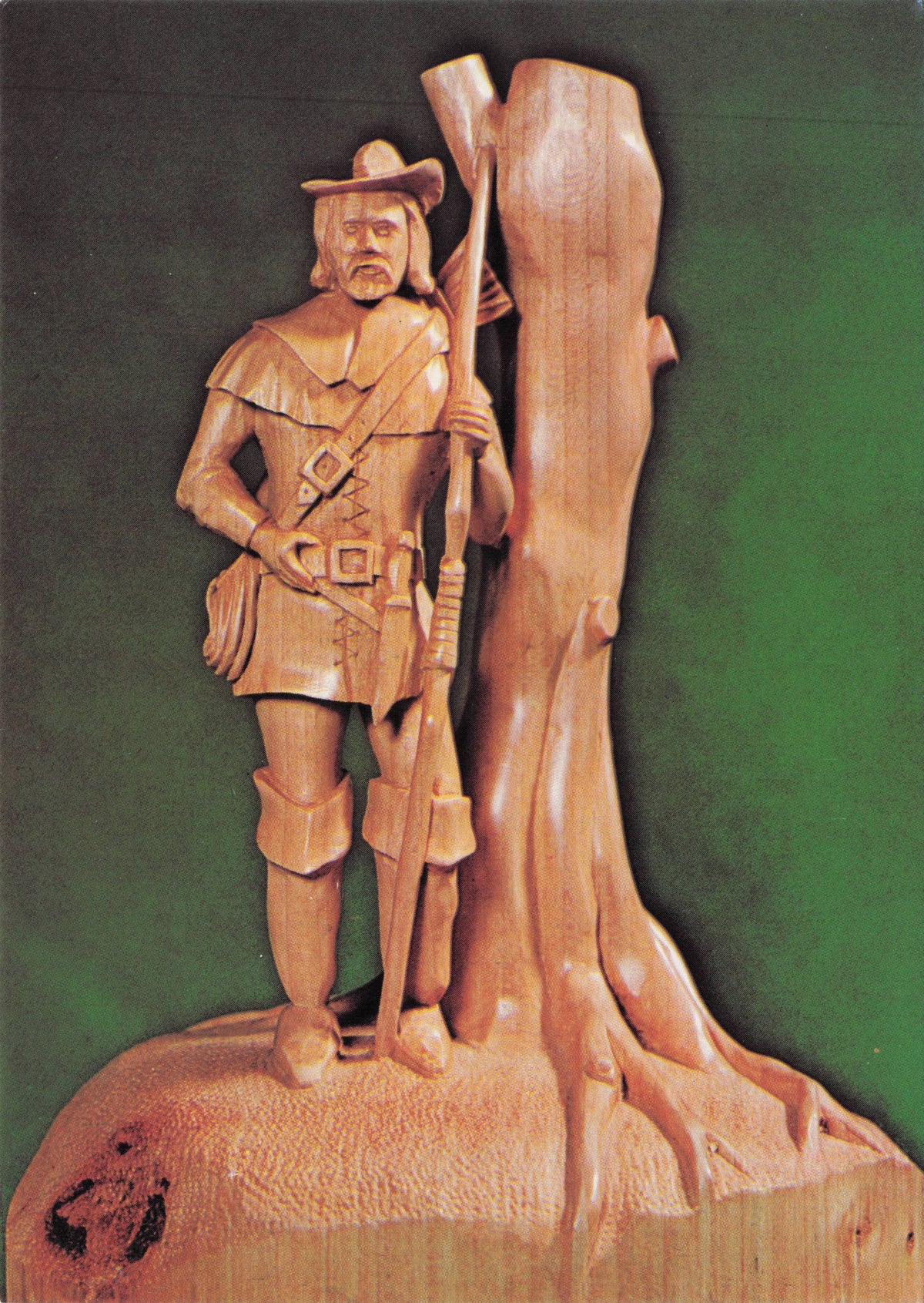 Robin Hood Award Old Model Sculpture Sherwood Forest Rotary Club Postcard