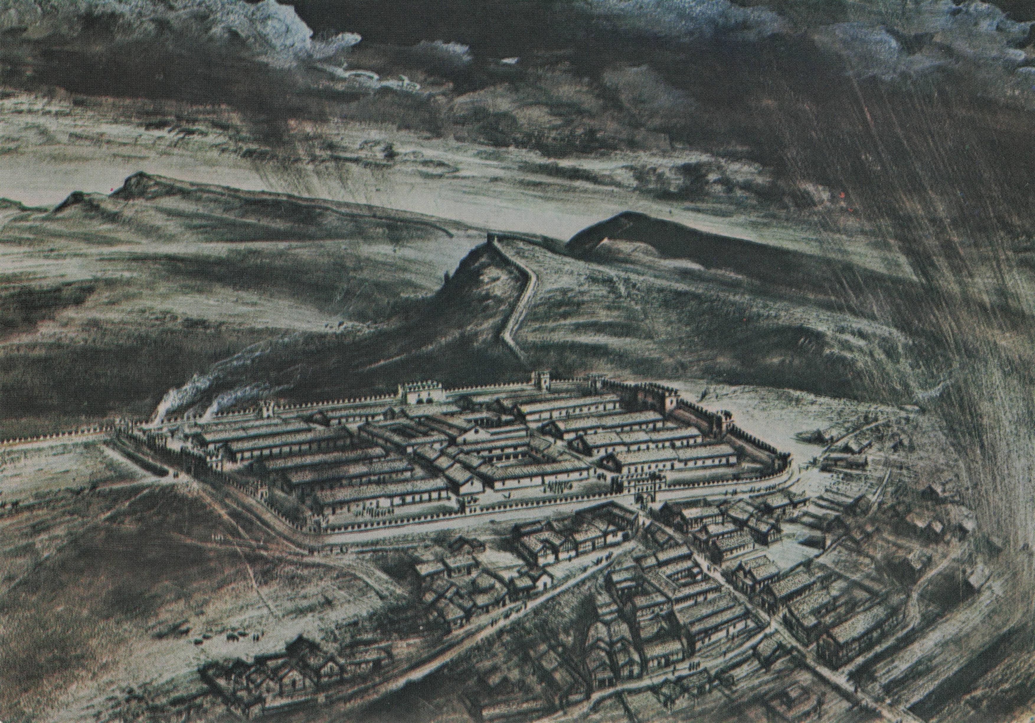 Housesteads Roman Fort Northumberland Aerial Modern Reconstruction Postcard